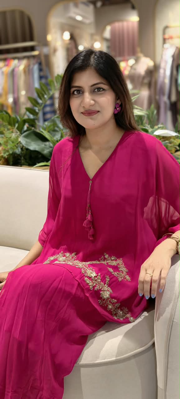 Fine Intricate Embroidery Modest Premium Indo-Wear With Oversized Top & Dhoti Skirt- 16106