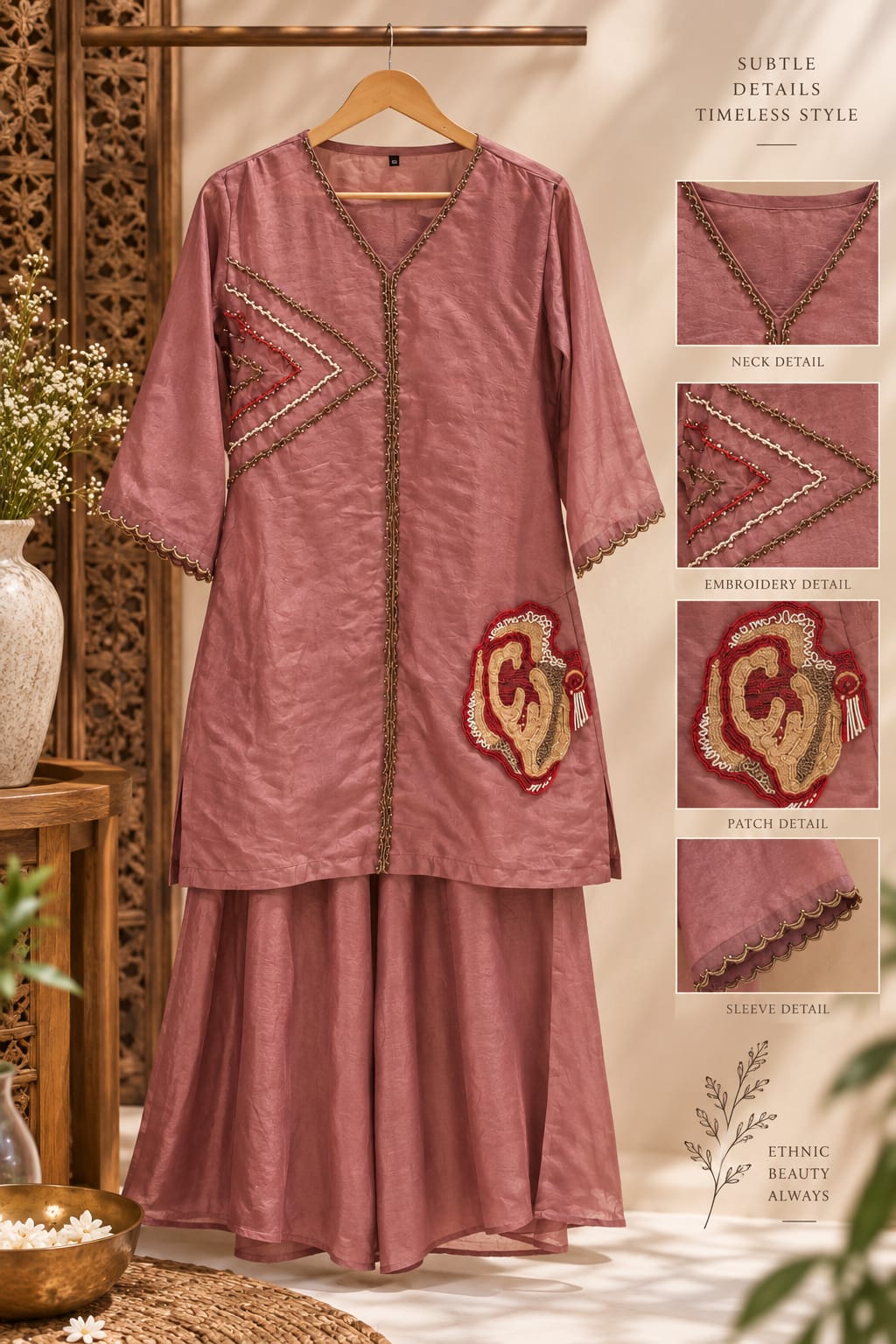Cut-Dana With Sequin Engrossed Stylish Pure Organza Co-Ord Set With Loose Palazzo Bottom- 16375