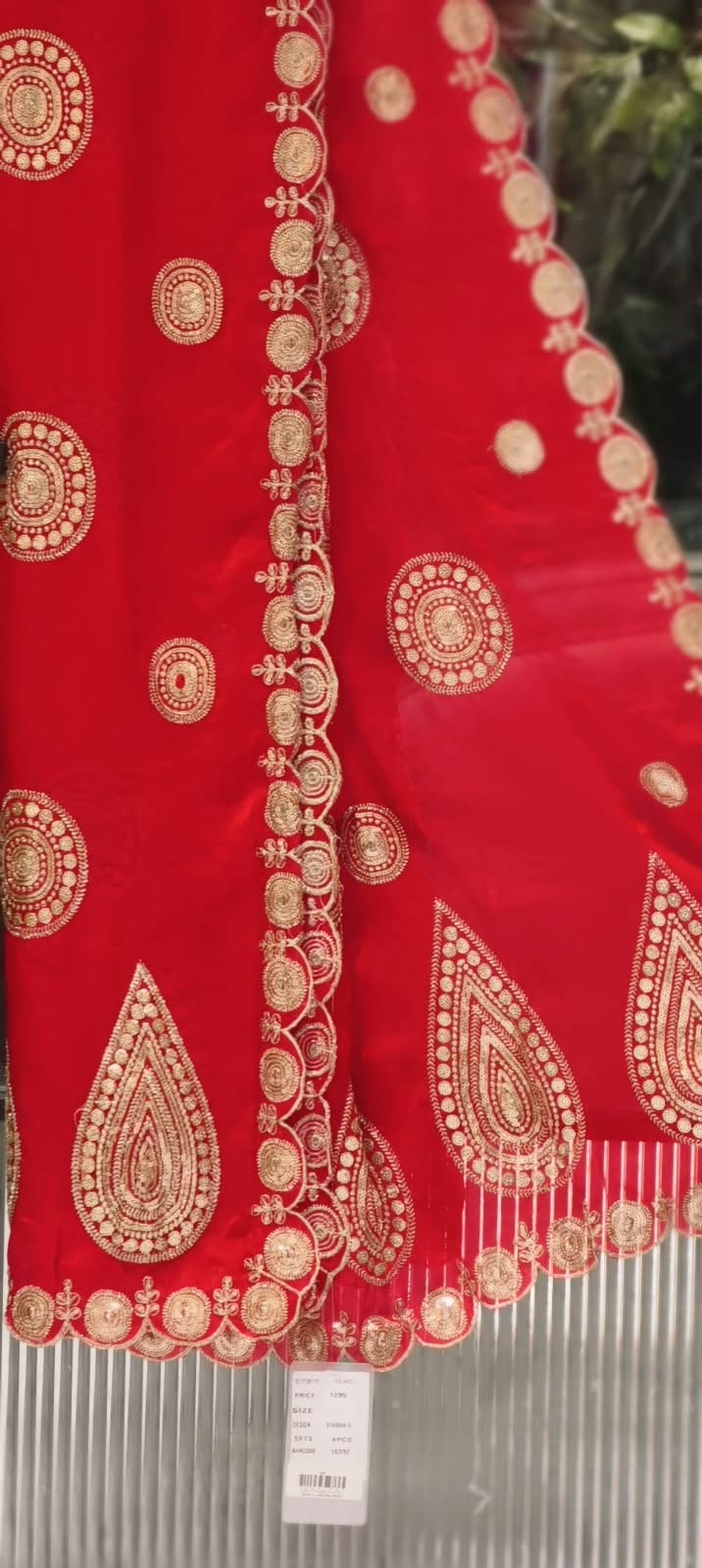 Bright Dupatta with Traditional Circular & Paisley Motif Embroidery- 16392