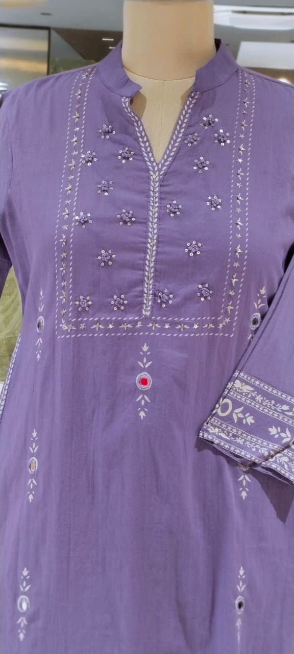 Bandhej Elegance Minor Intricate Embroidery Work Soft Cotton Straight Full Suit Set With Dupatta- 16520 Slightly Lean Fit