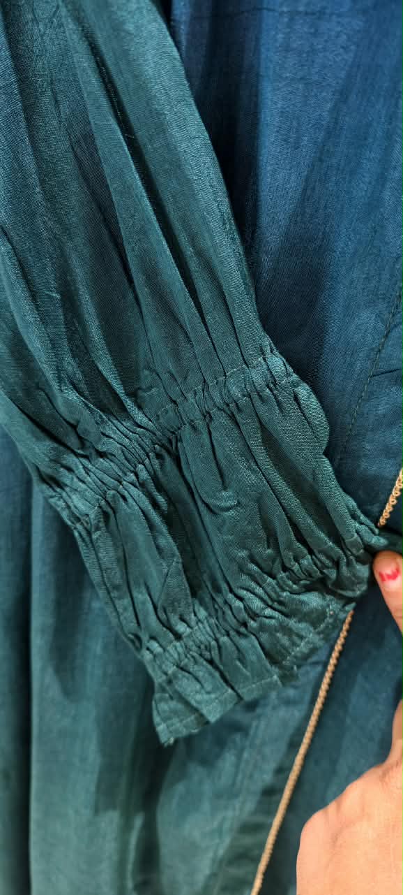 Dark Ombre Shade Pin Tucks Work Over Shoulder Kurta Pant Set- 16136