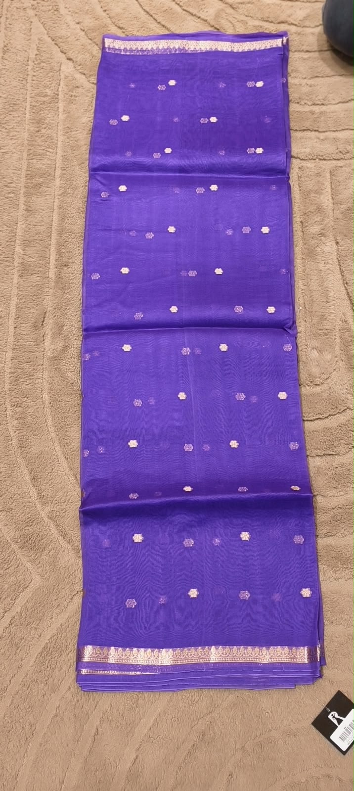 Kora Moti Buti Banarasi Silk Royal Shade Saree with Classic Golden Handwoven Touch- 16548