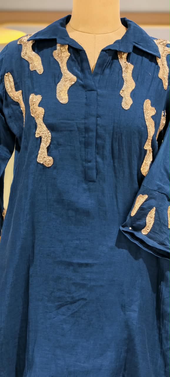 Sequence Abstract Embroidery Mulchanderi Co-Ord Set-16659