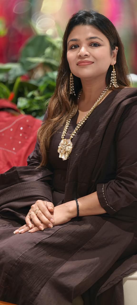 Kota Doria Solid Shade A-Line Full Suit Set With Tiny Sequence & Thread Touch With Matching Dupatta- 16744