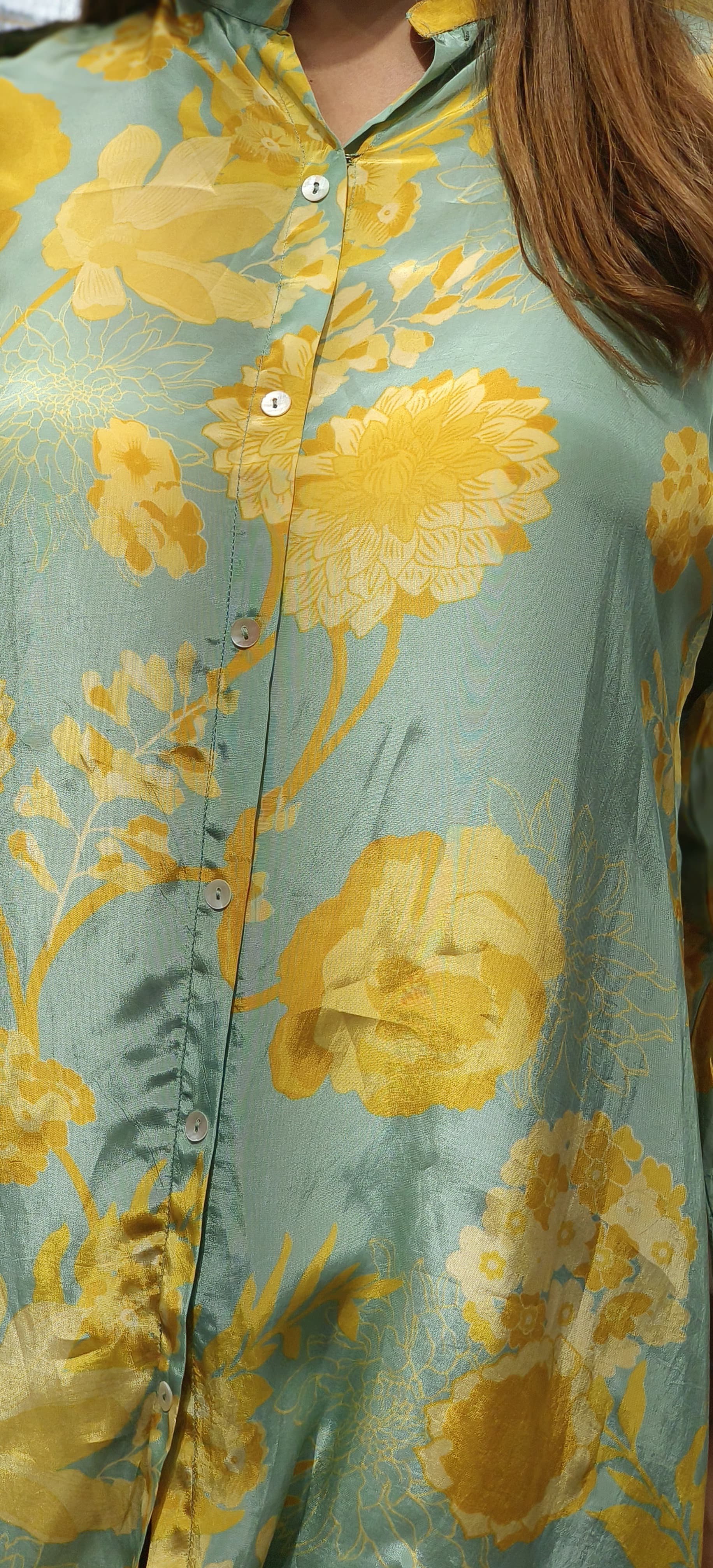 Beautiful Floral Printed Crape Shirt-06002-06001