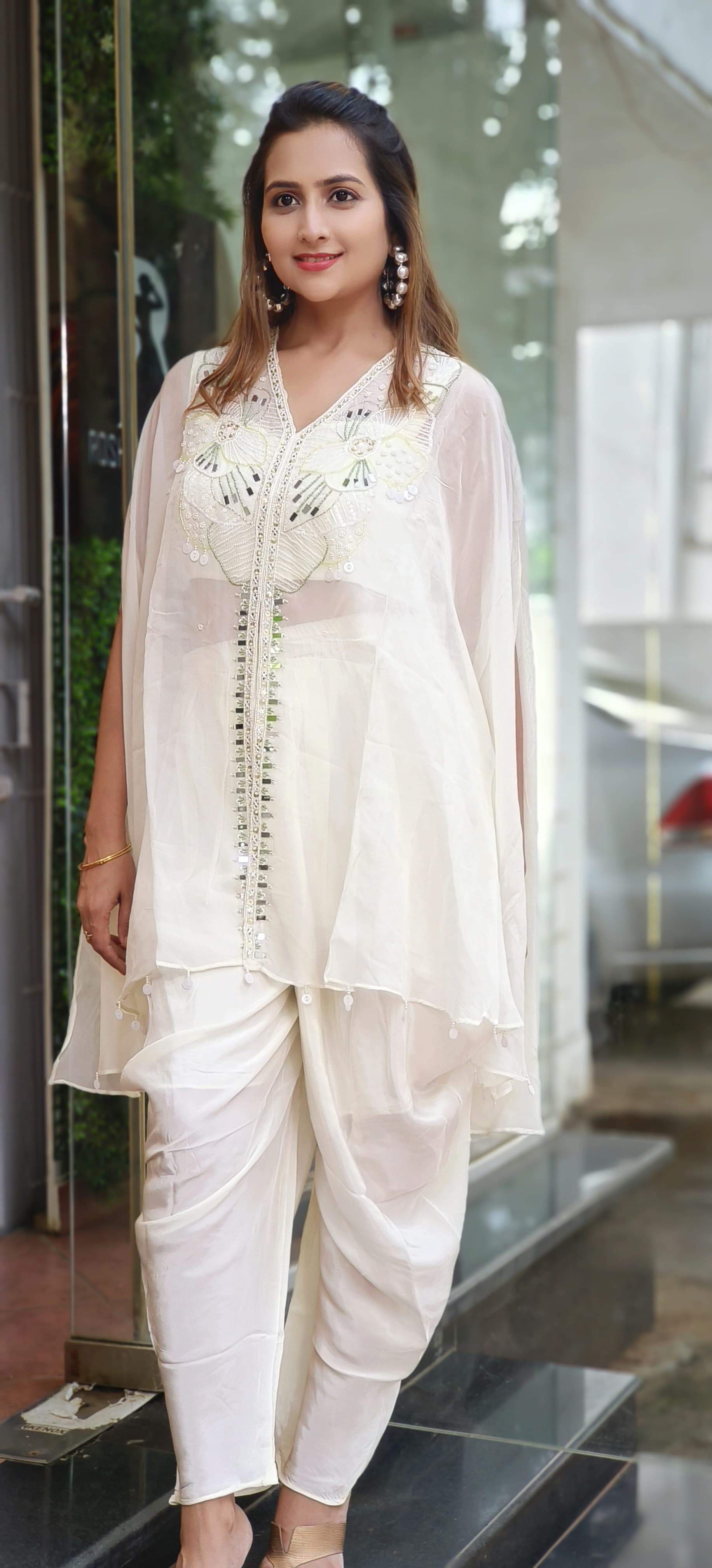 Beautiful Sequence And Cut Dana Work Organza Jacket With Dhoti Pant -06210