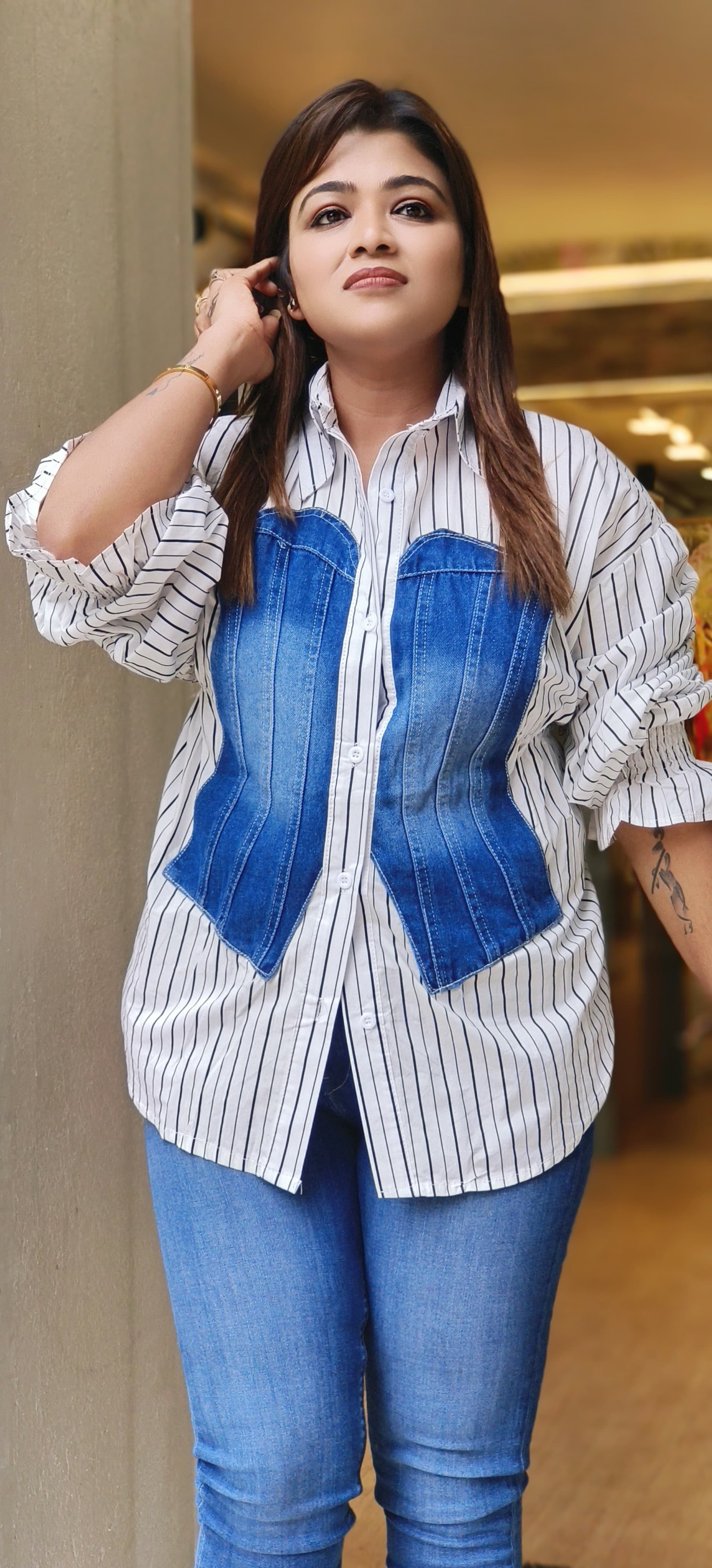 Stylish denim Imported Cotton  Shirt-