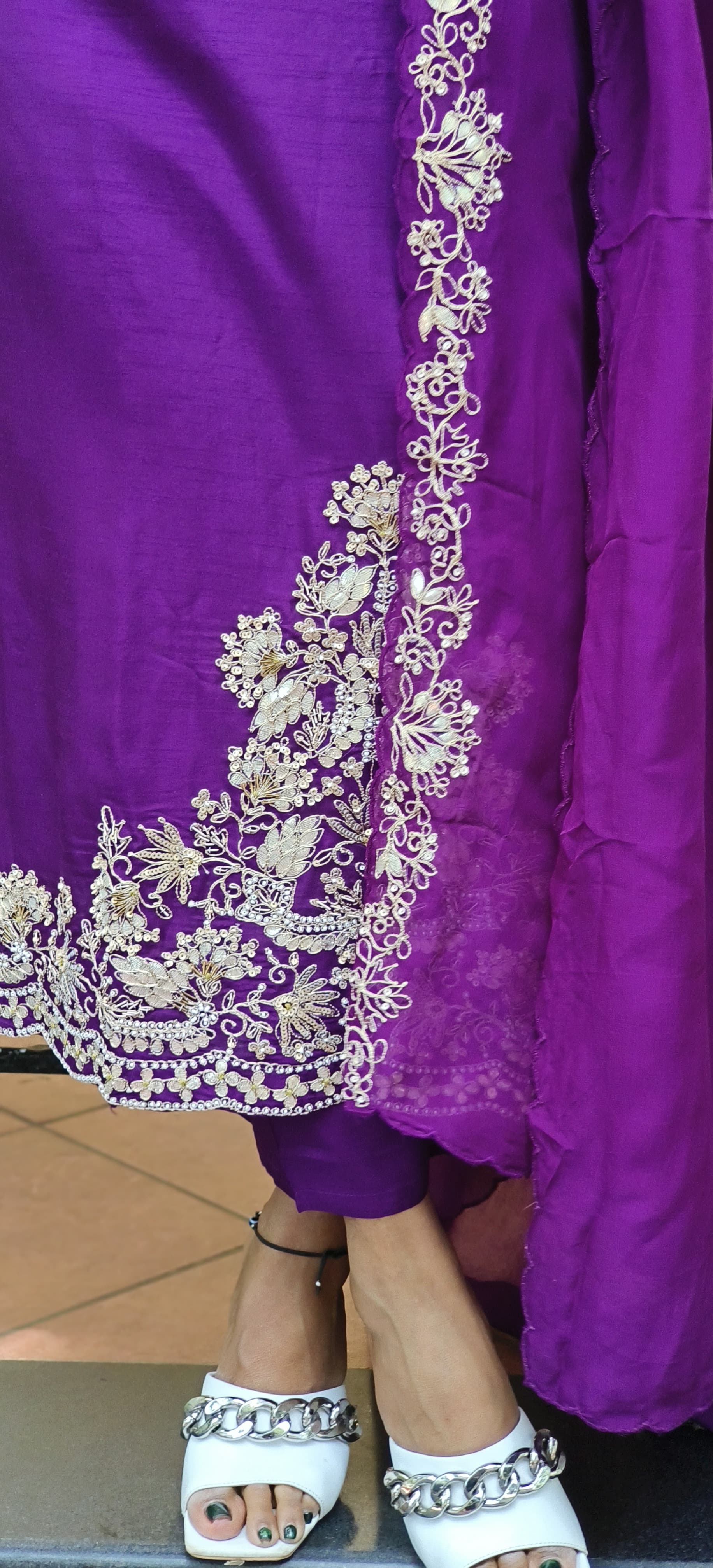 Beautiful Silk Gota Work Full Suit With Soft Organza Dupatta-06602-03