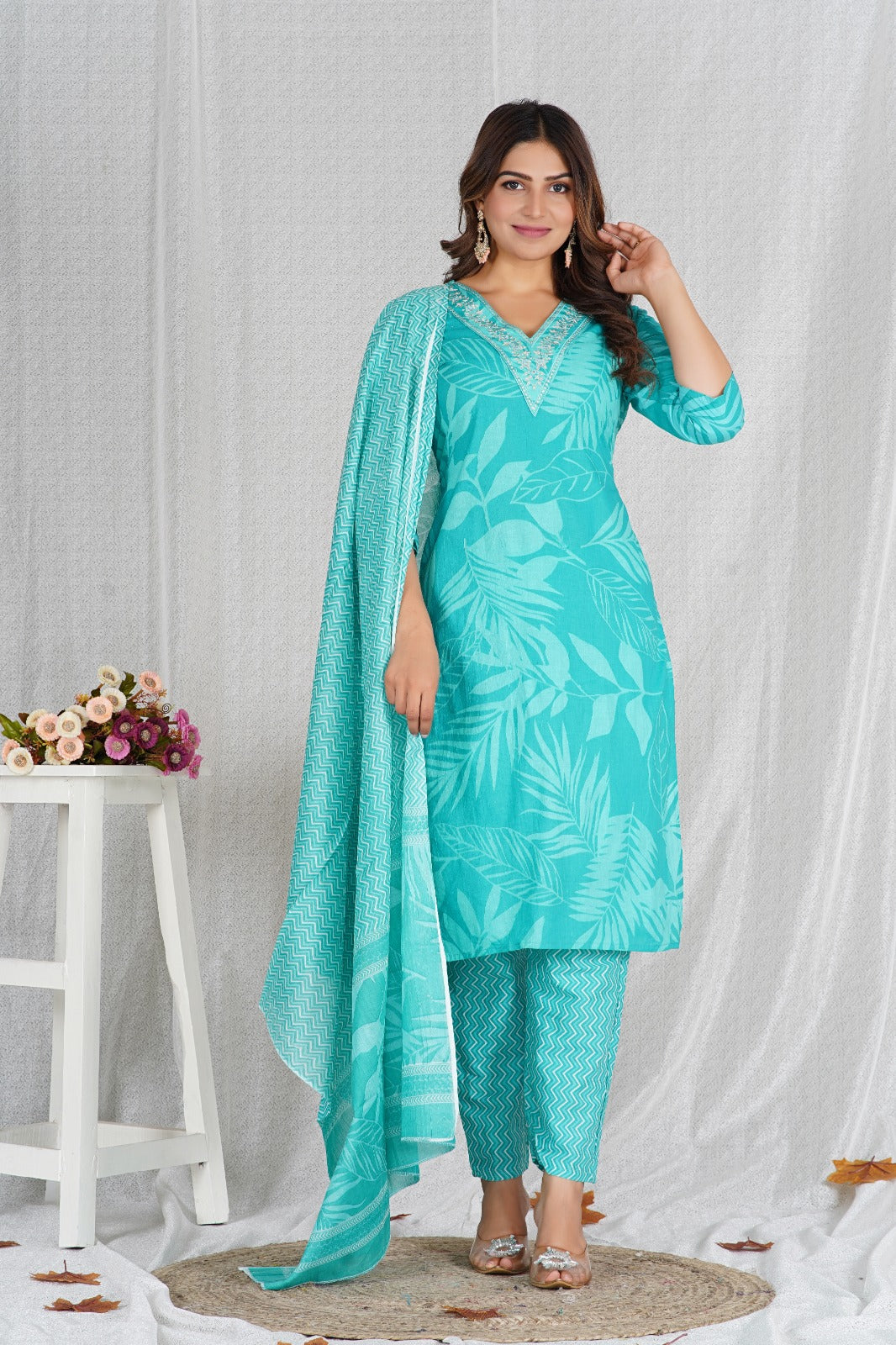 Pure Cotton Printed Kurta with pant and Dupatta Dispatching Will Be On Next Friday(20th December)