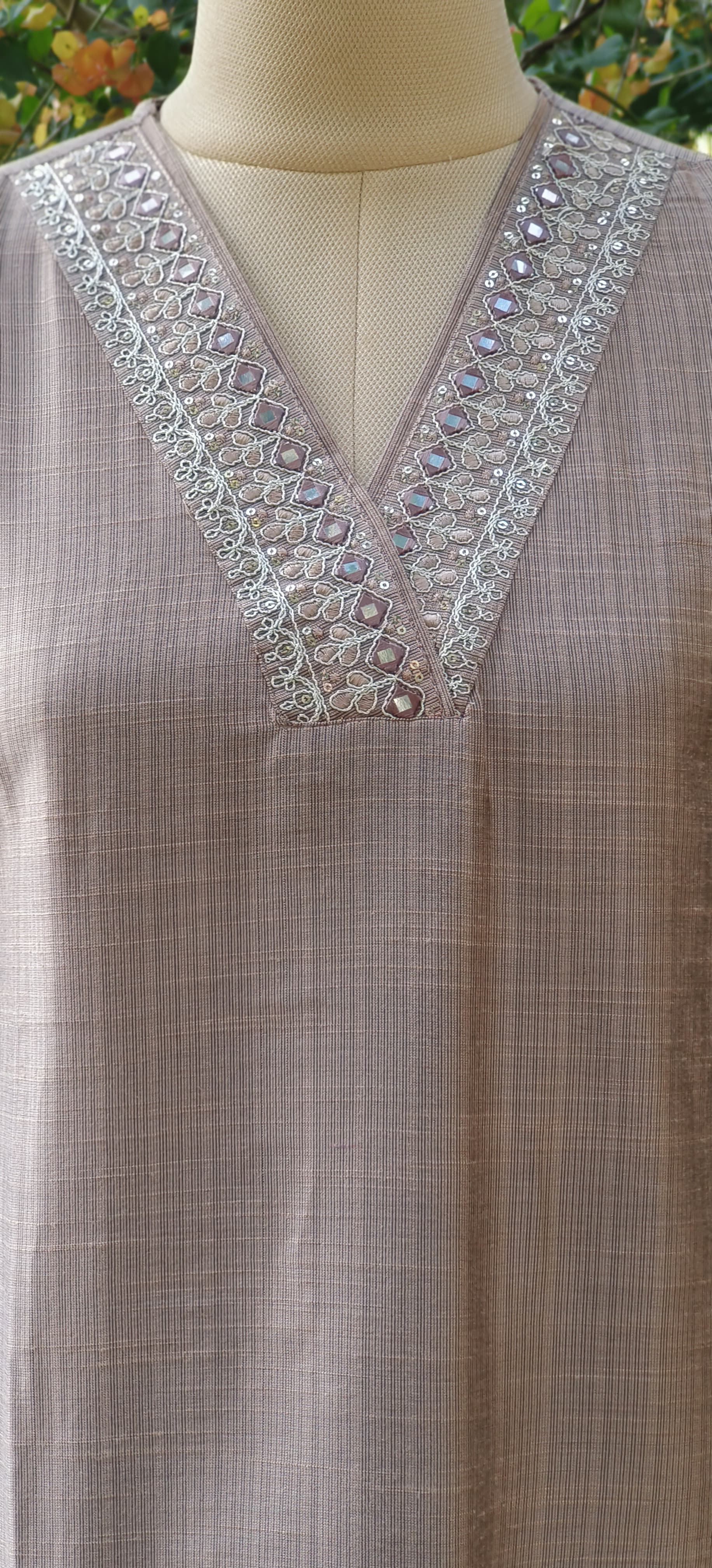 V Neck Embroidered Only Kurti