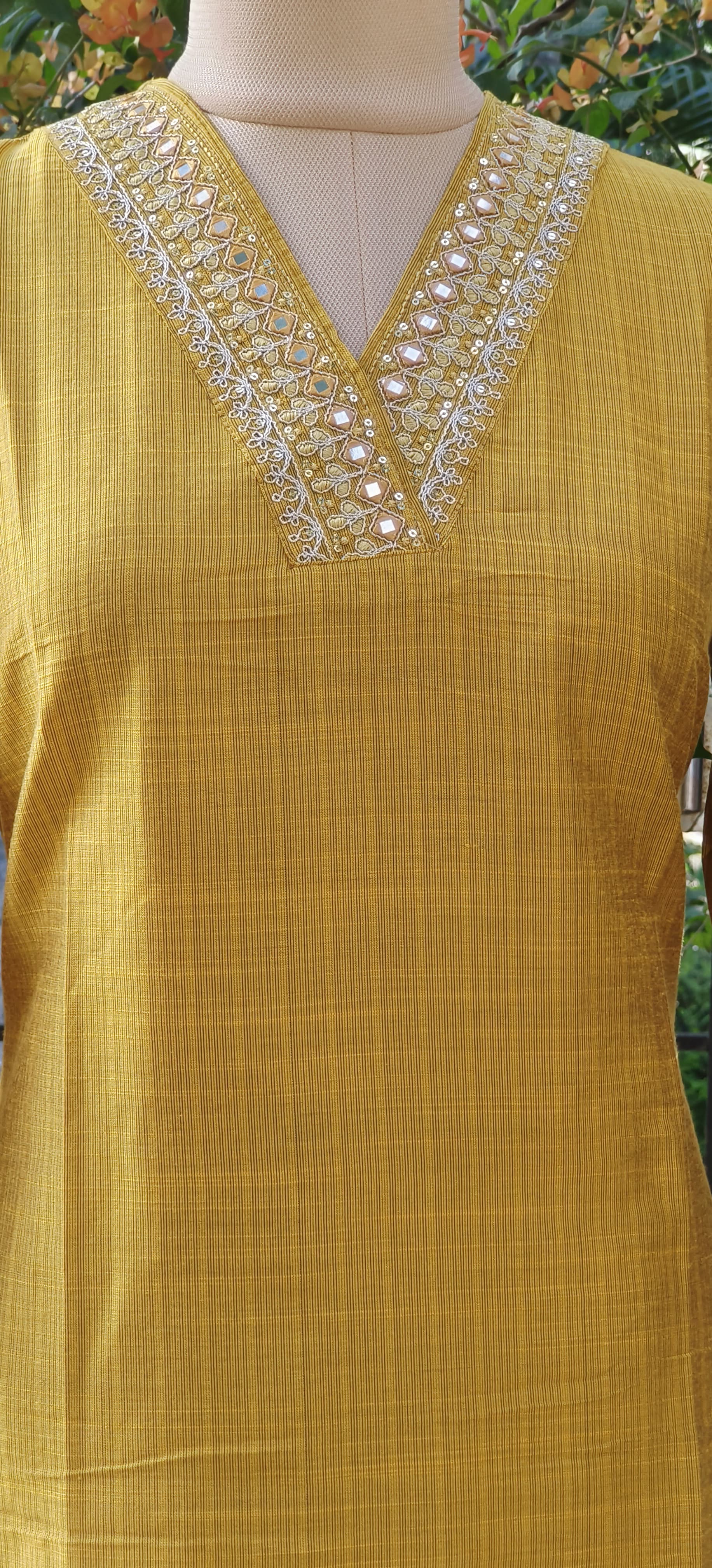 V Neck Embroidered Only Kurti