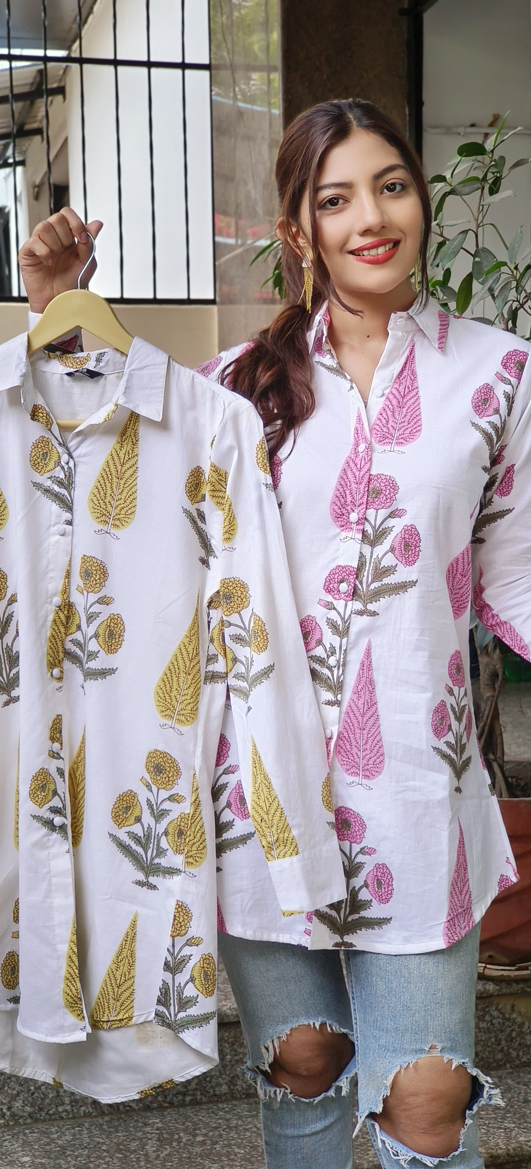 Summer Cotton Printed Cotton Shirts-09441,09442