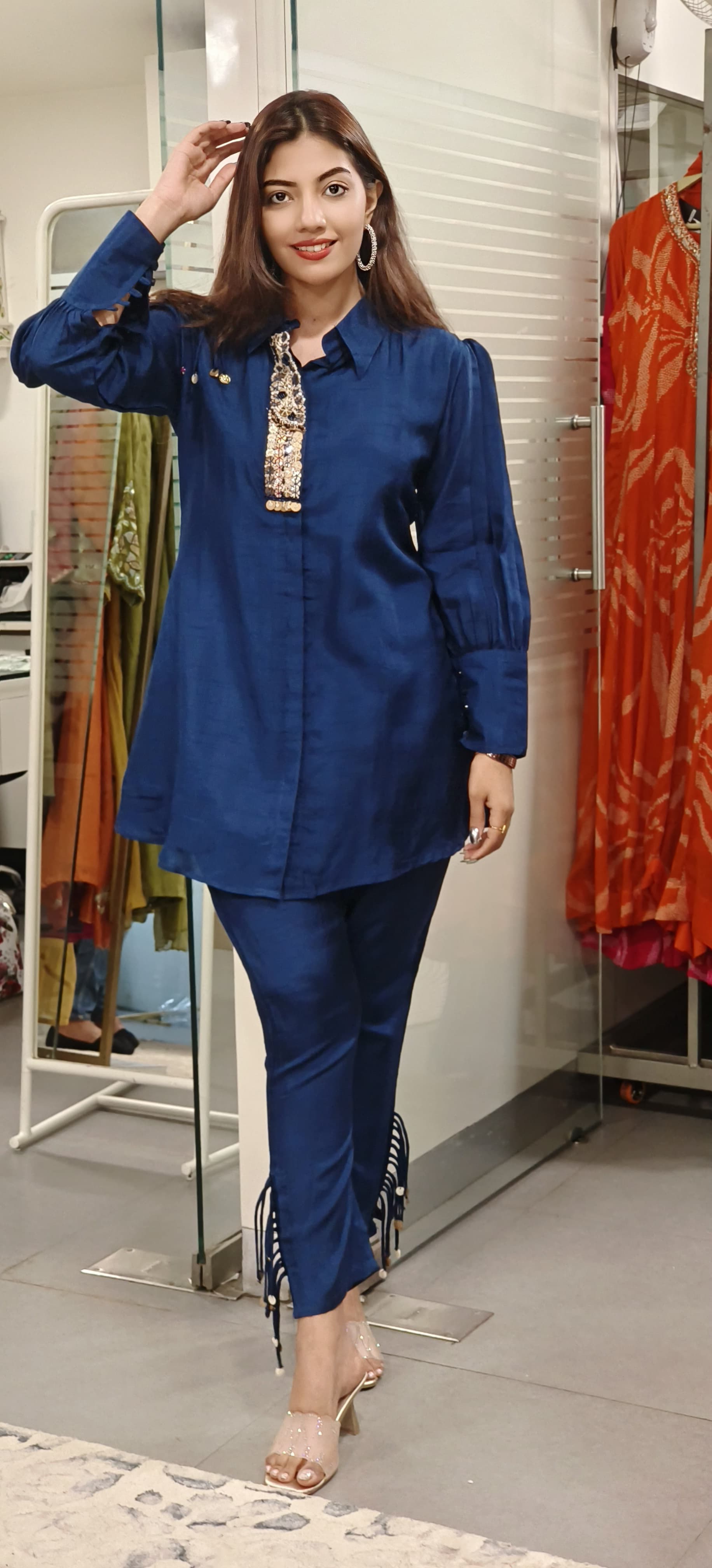 Exquisite Embroidered Cord Set in Dola Silk  9514,9516,9515