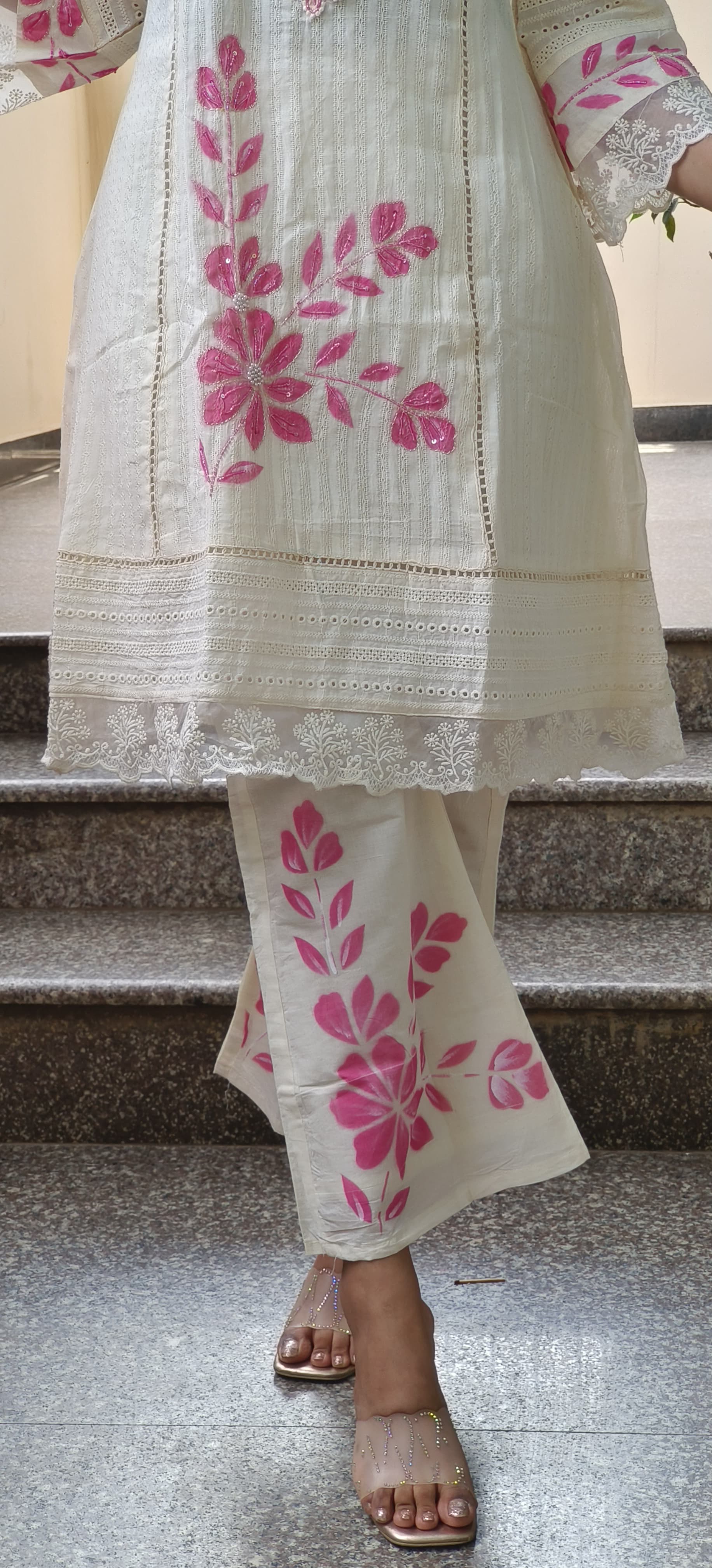 Cotton Embroidered Pakistani Style Full Short Kurta Set With Dupatta -9544/9543/9542