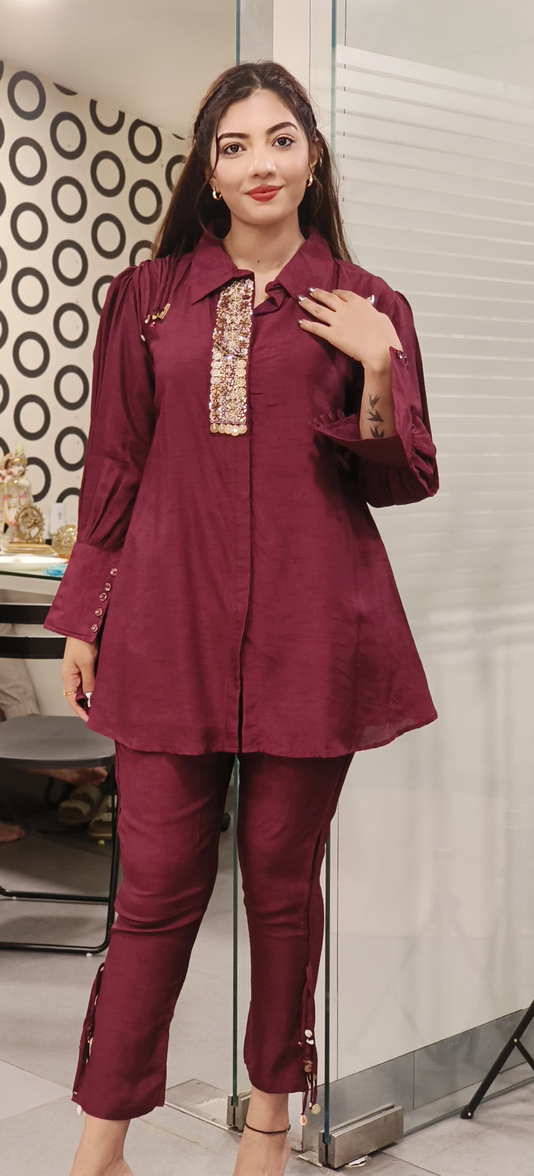 Exquisite Embroidered Cord Set in Dola Silk  9514,9516,9515