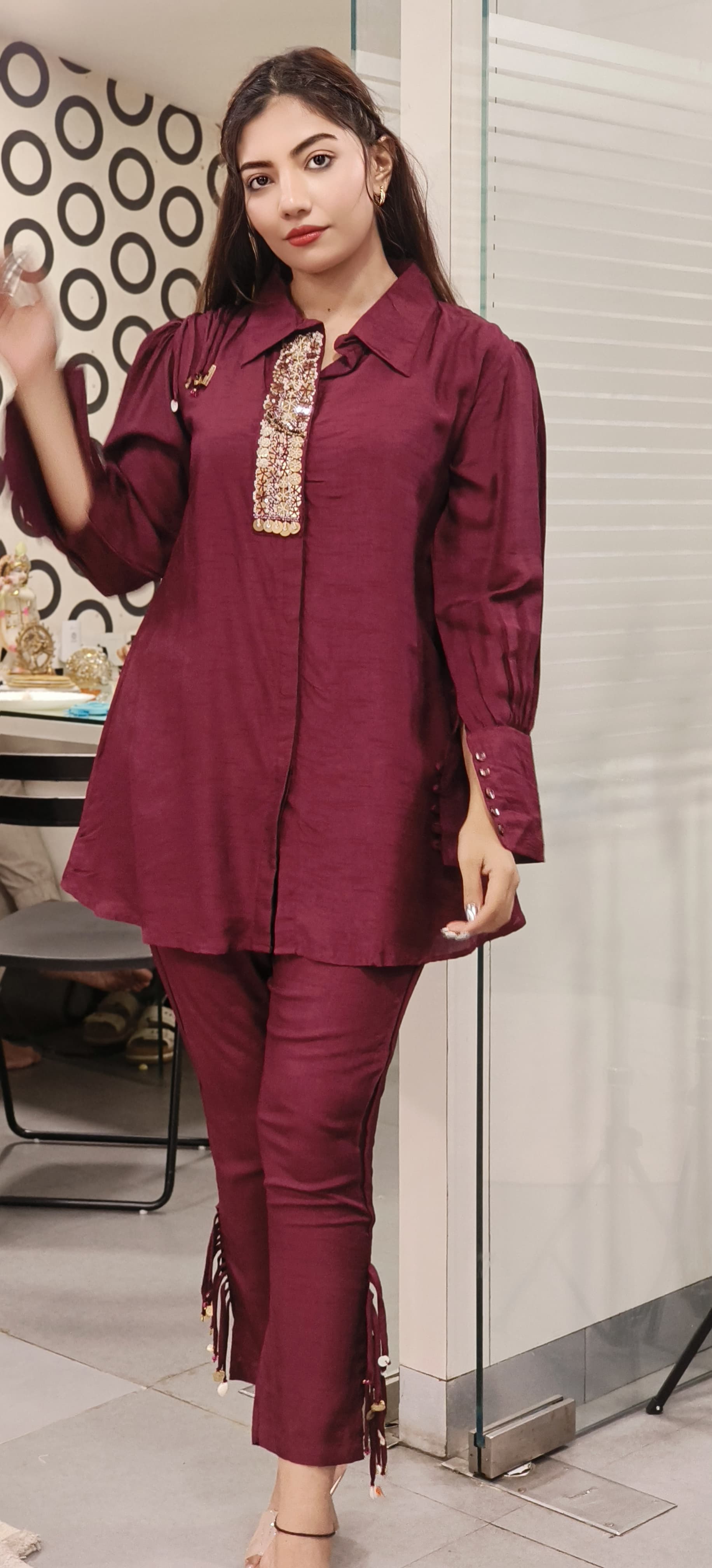 Exquisite Embroidered Cord Set in Dola Silk  9514,9516,9515
