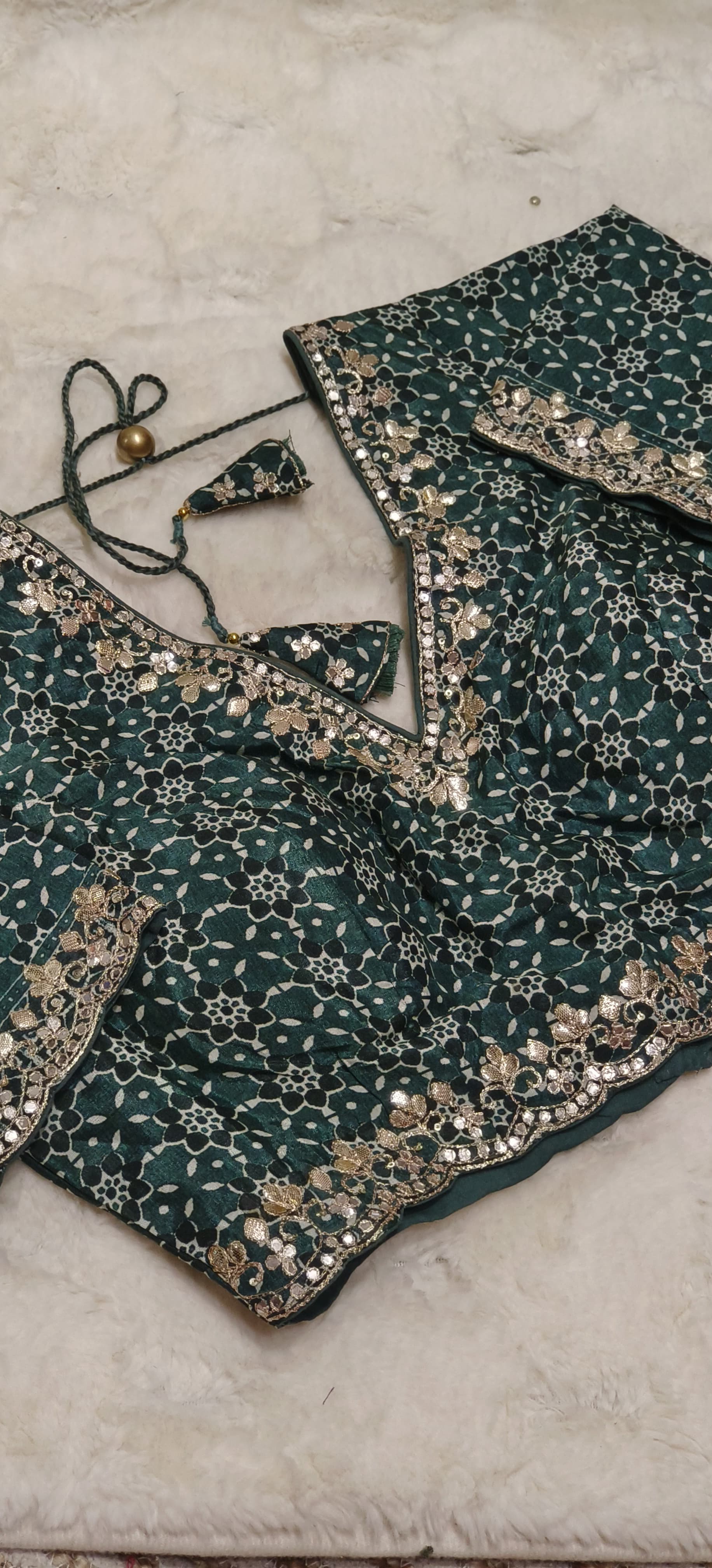 Printed Muslin Designer Gotta patti work Saree with Stiched Blouse