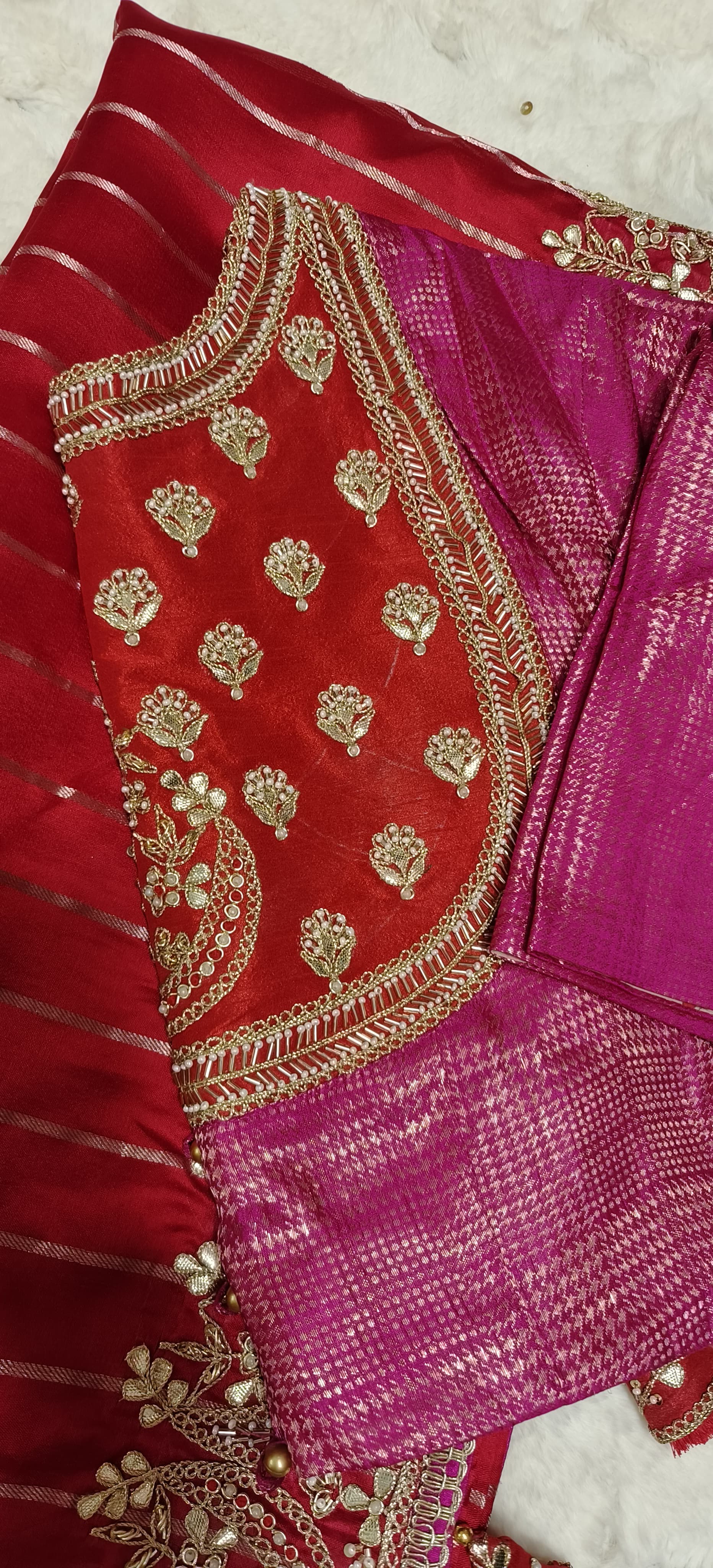 Heavy Zari Work Dupian Silk Designer Saree With Stiched Padded Blouse