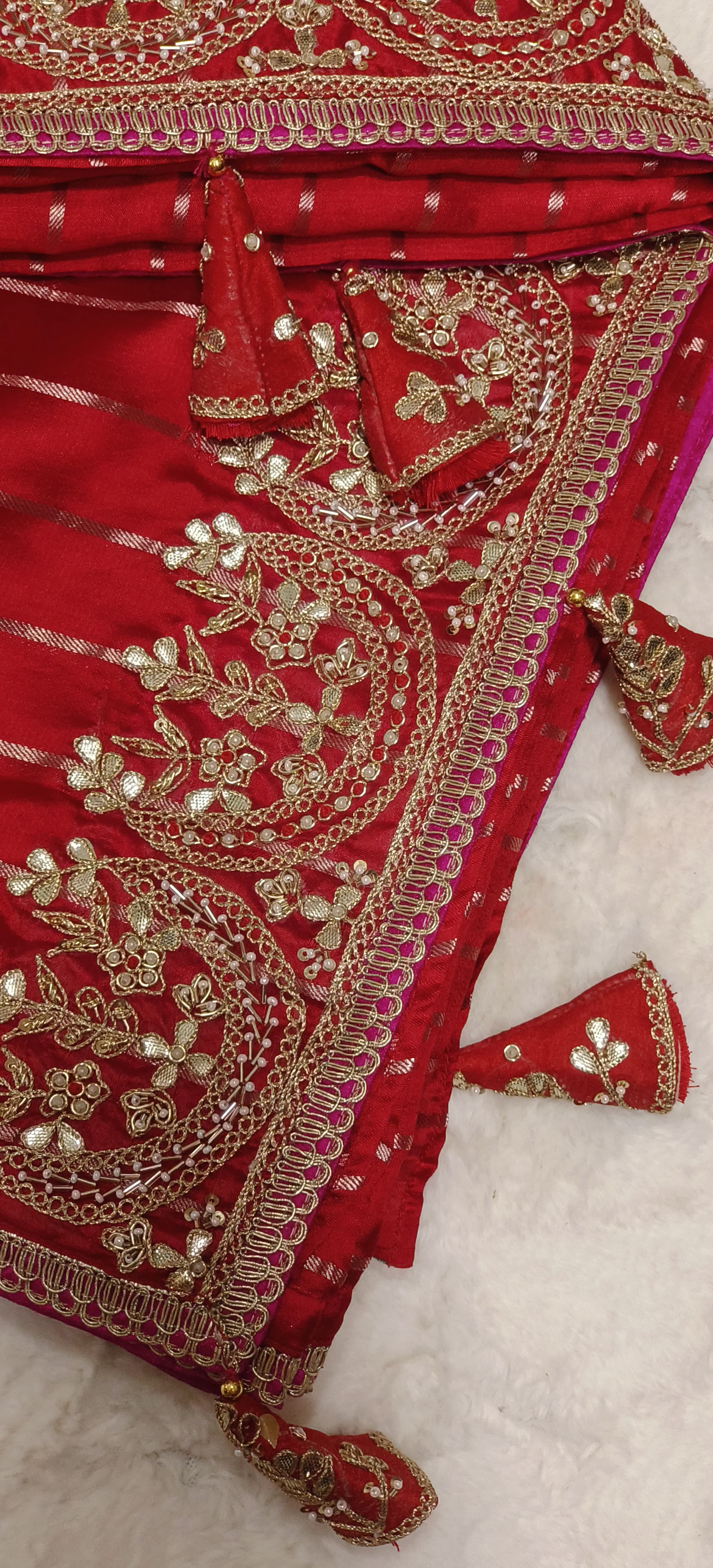 Heavy Zari Work Dupian Silk Designer Saree With Stiched Padded Blouse