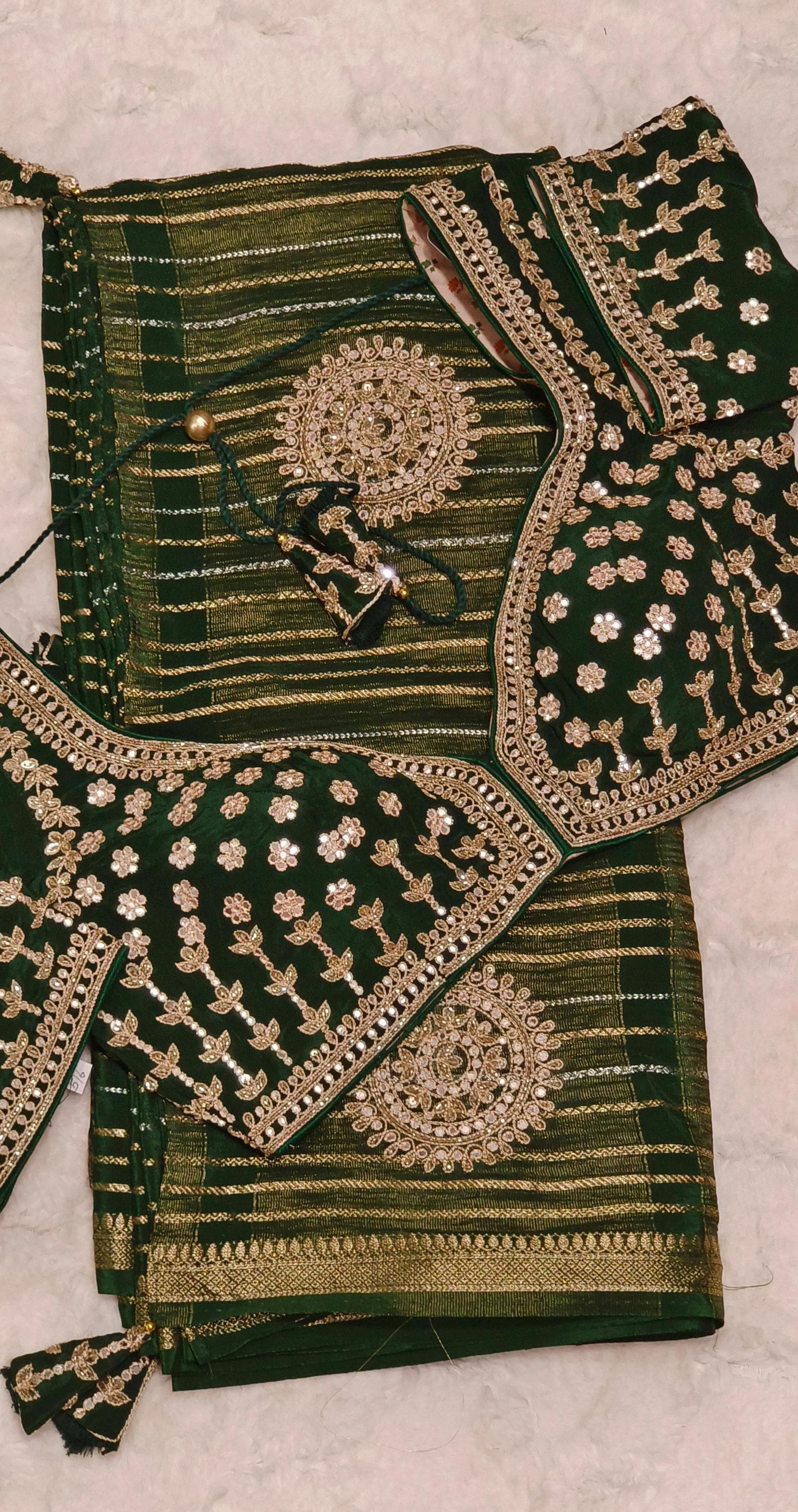 Designer Embroidered Pitten Work Silk Designer Saree