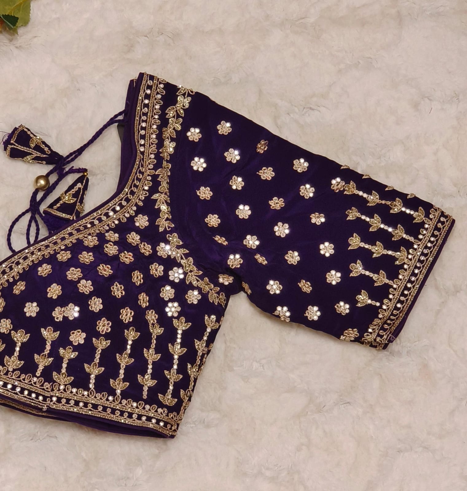 Designer Embroidered Pitten Work Silk Designer Saree