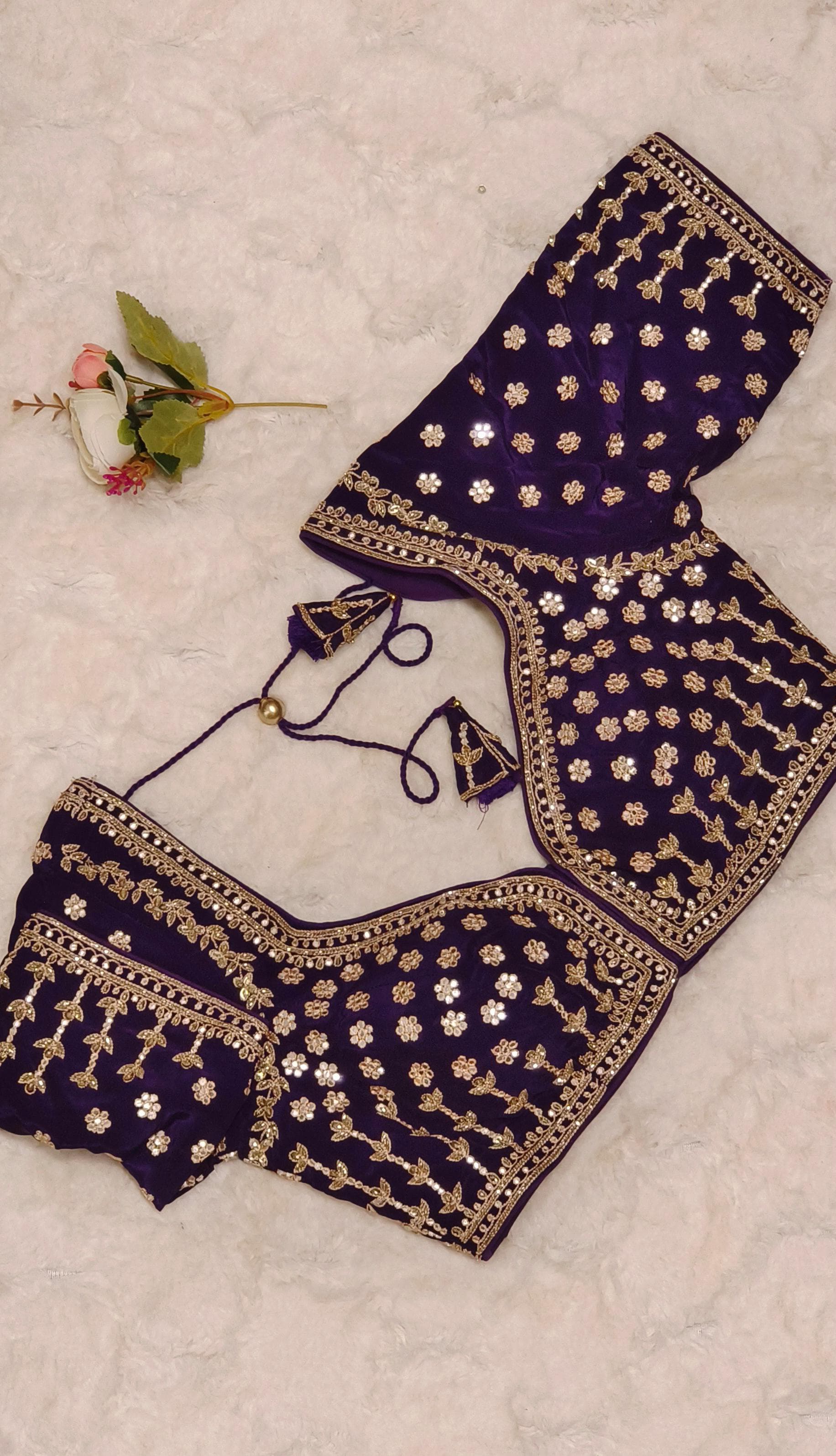 Designer Embroidered Pitten Work Silk Designer Saree