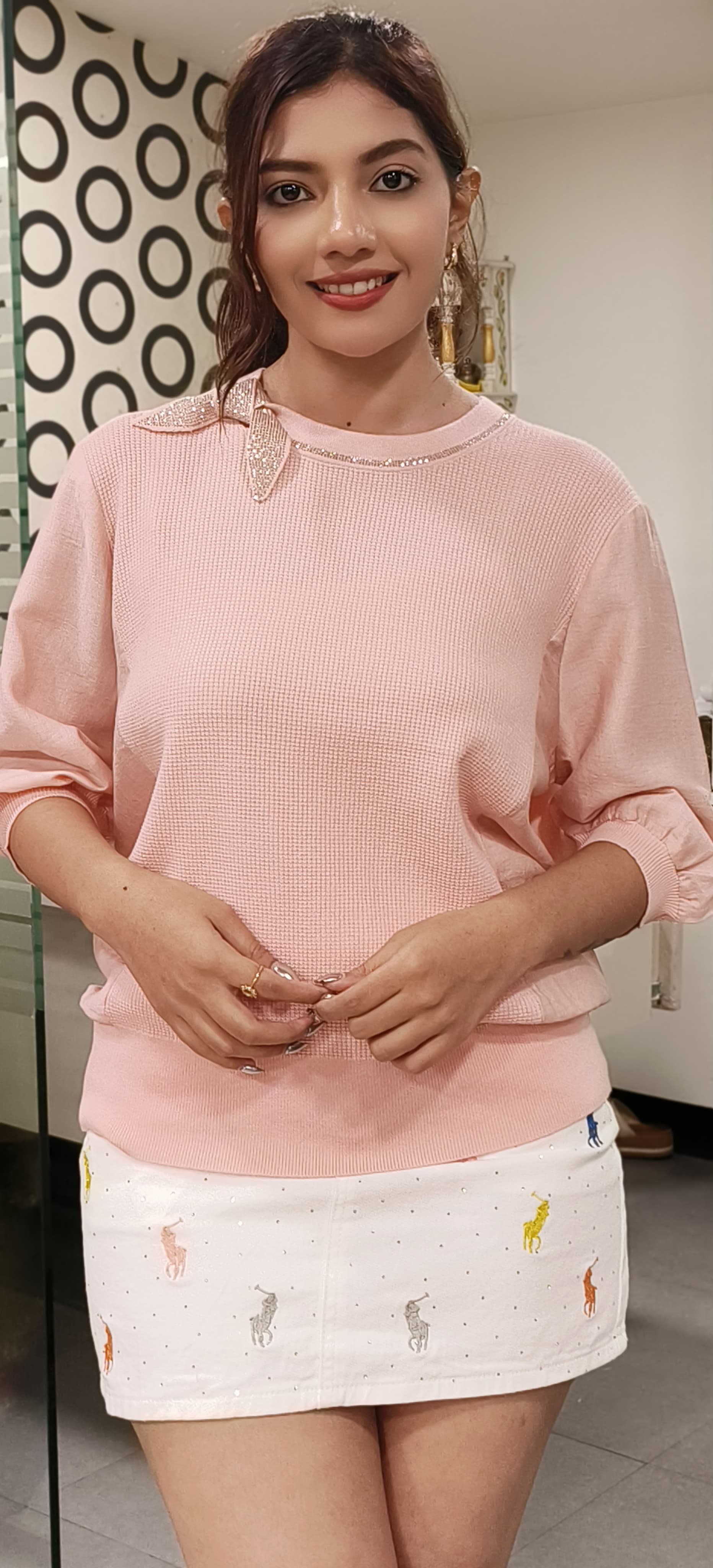 Beautiful Top With Small Knot Designed In Neck