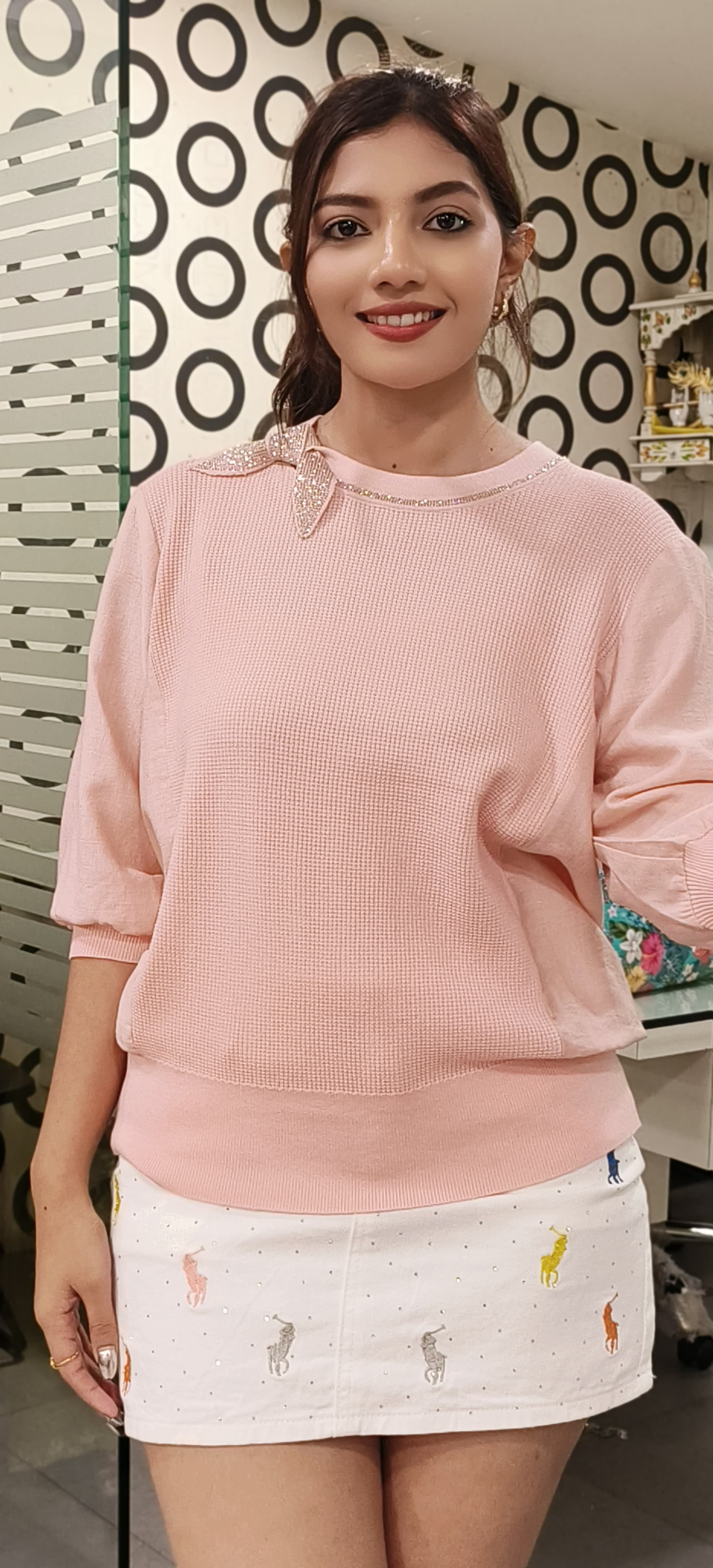Beautiful Top With Small Knot Designed In Neck