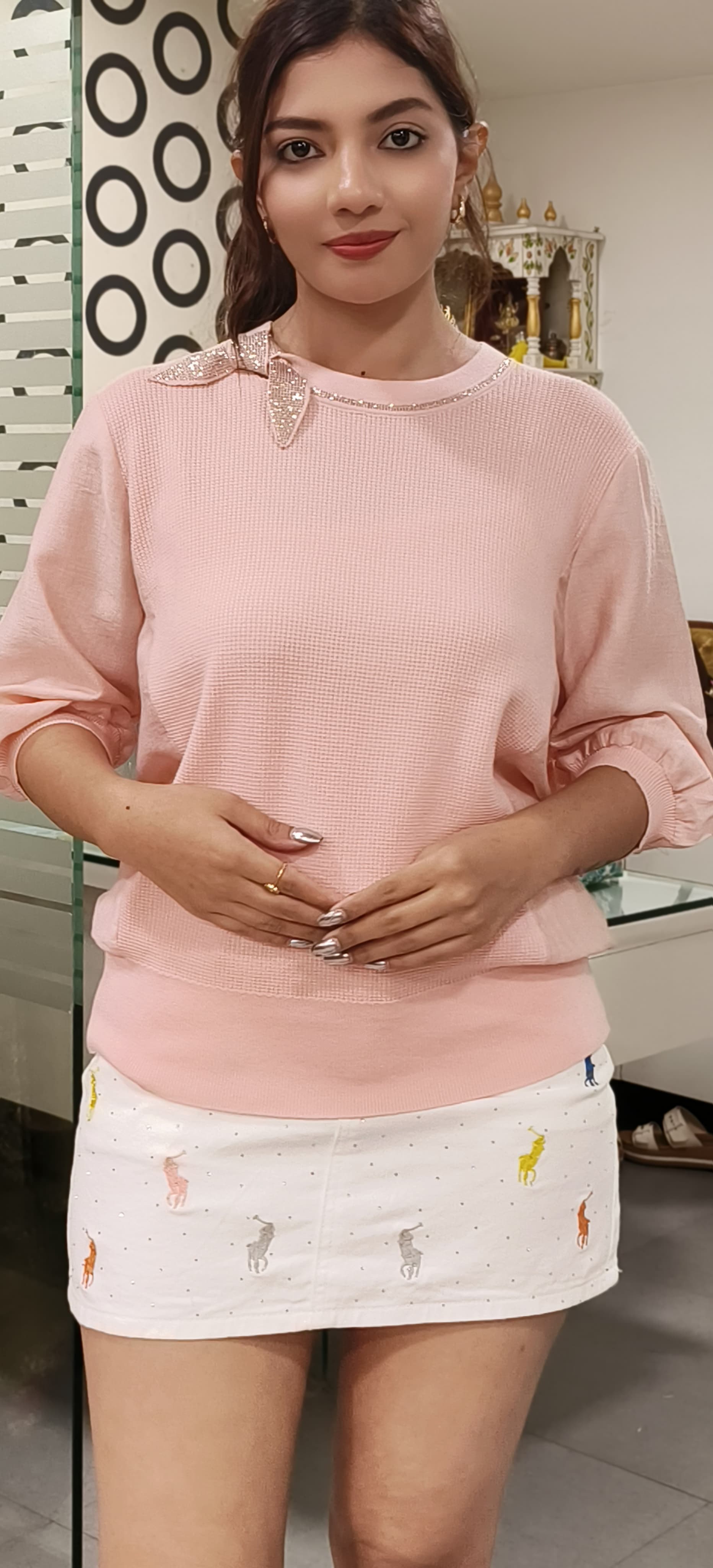 Beautiful Top With Small Knot Designed In Neck