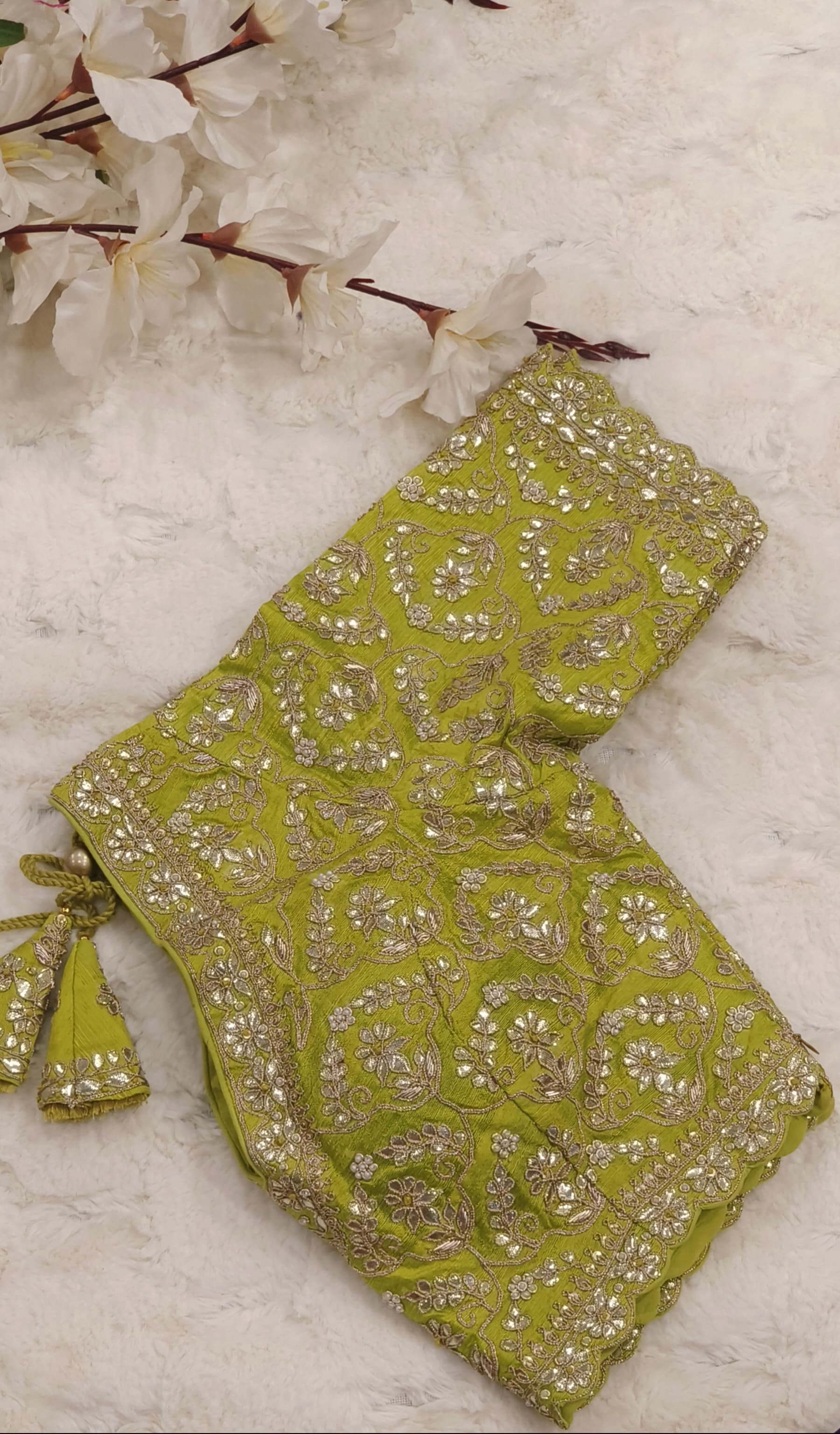 Zari Work Silk Embroidered Designer Saree