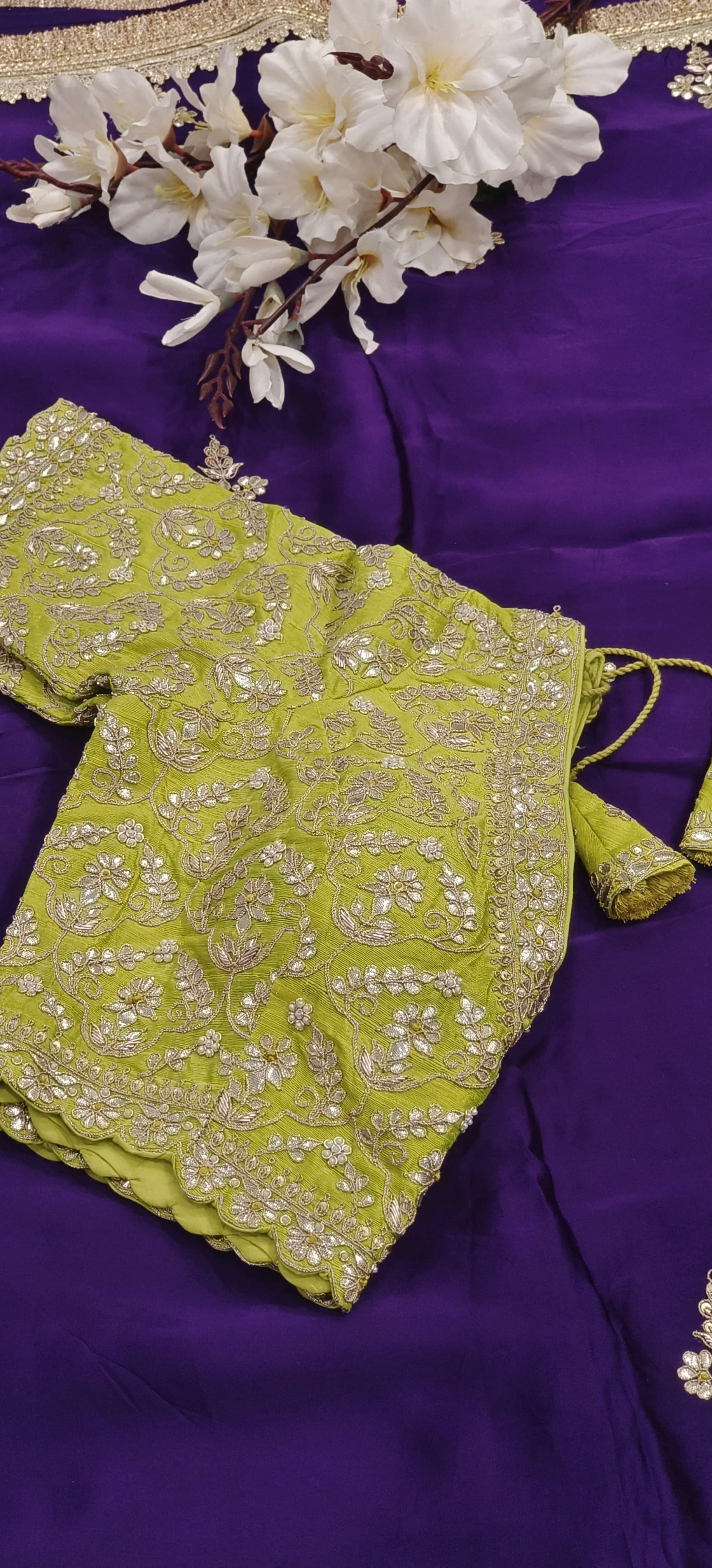 Zari Work Silk Embroidered Designer Saree