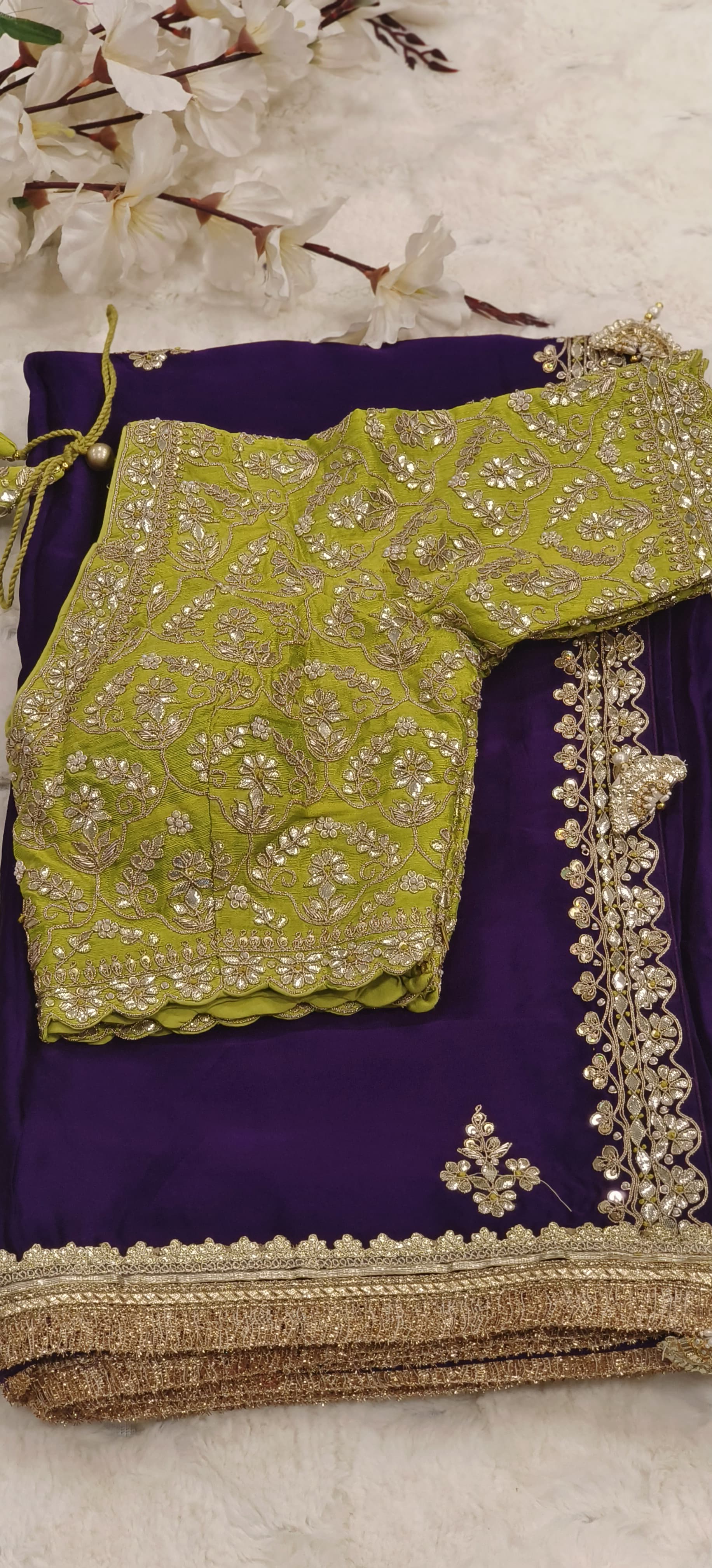 Zari Work Silk Embroidered Designer Saree