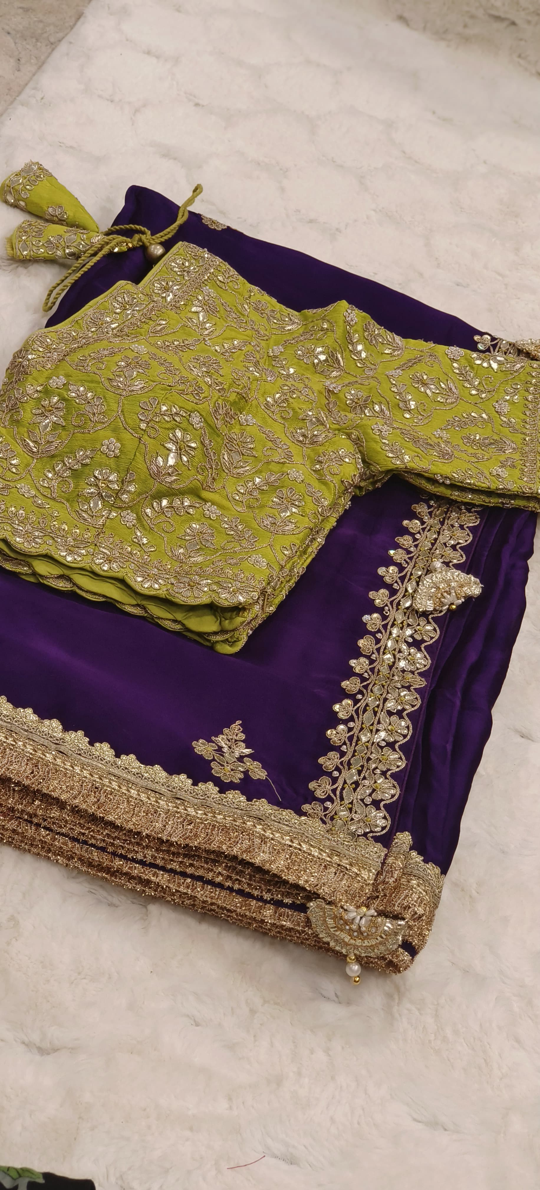 Zari Work Silk Embroidered Designer Saree