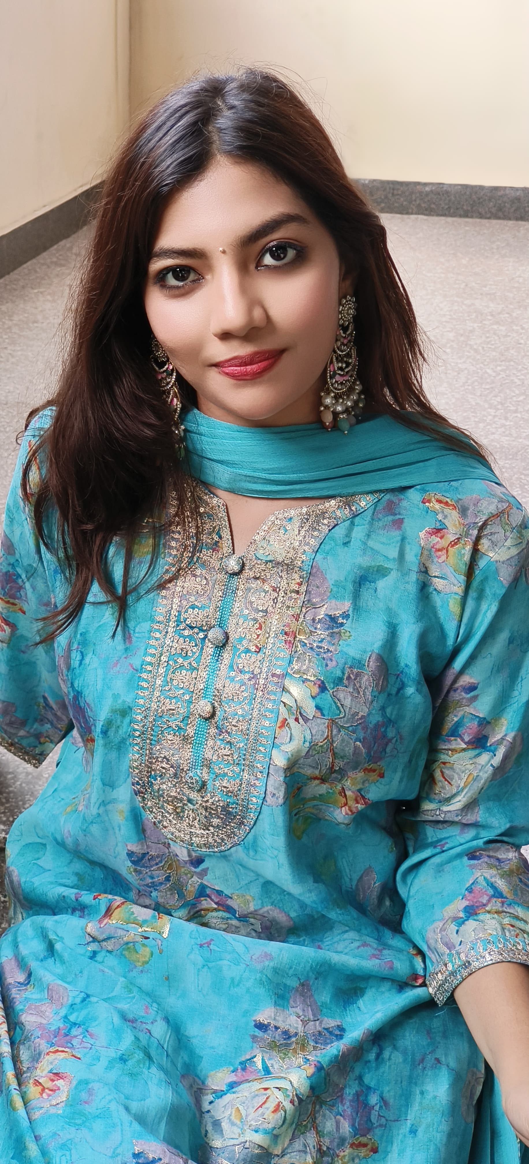 Ready To Wear Floral Printed Full Suit Set In Modal Muslin Fabric- 10147, 10148 & 10149