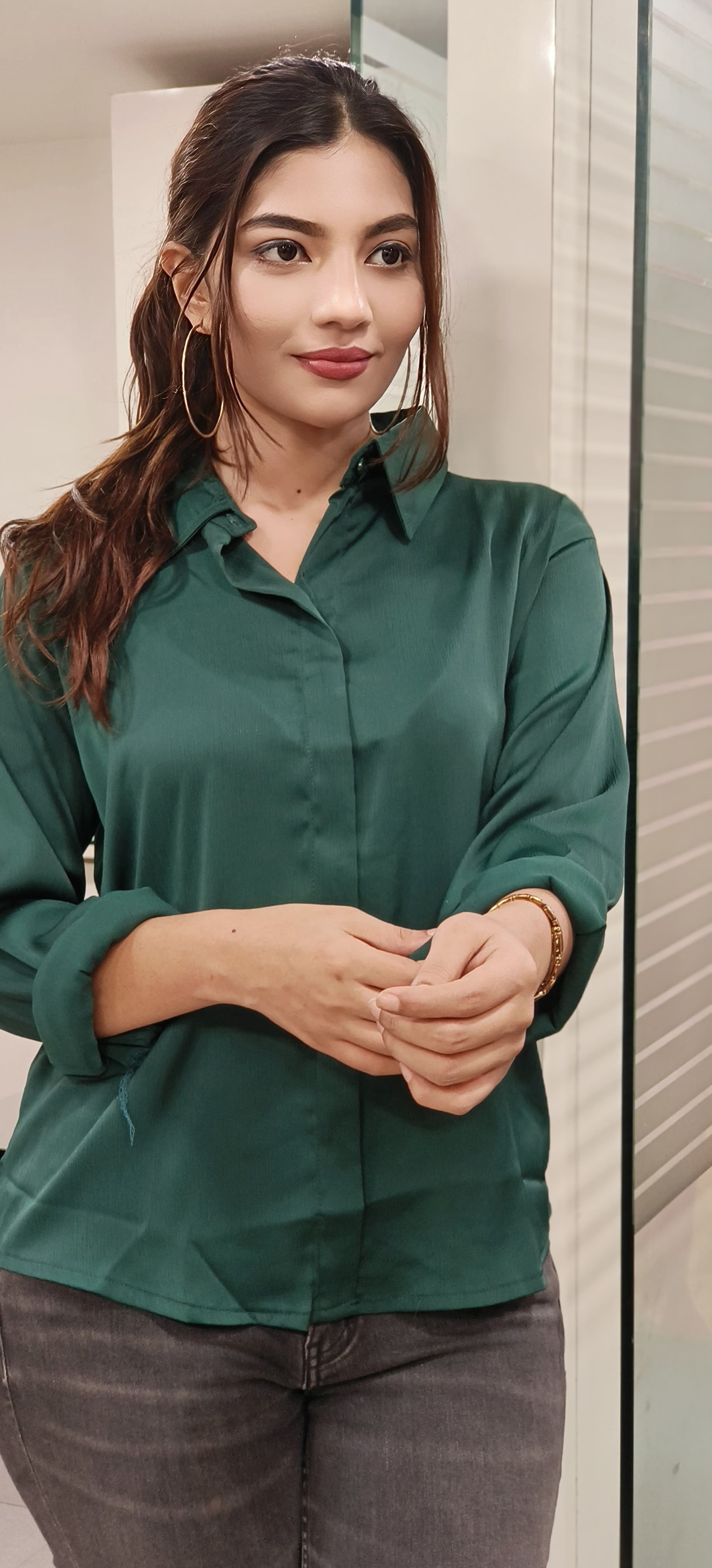 Collar Solid Shade Casual Shirt