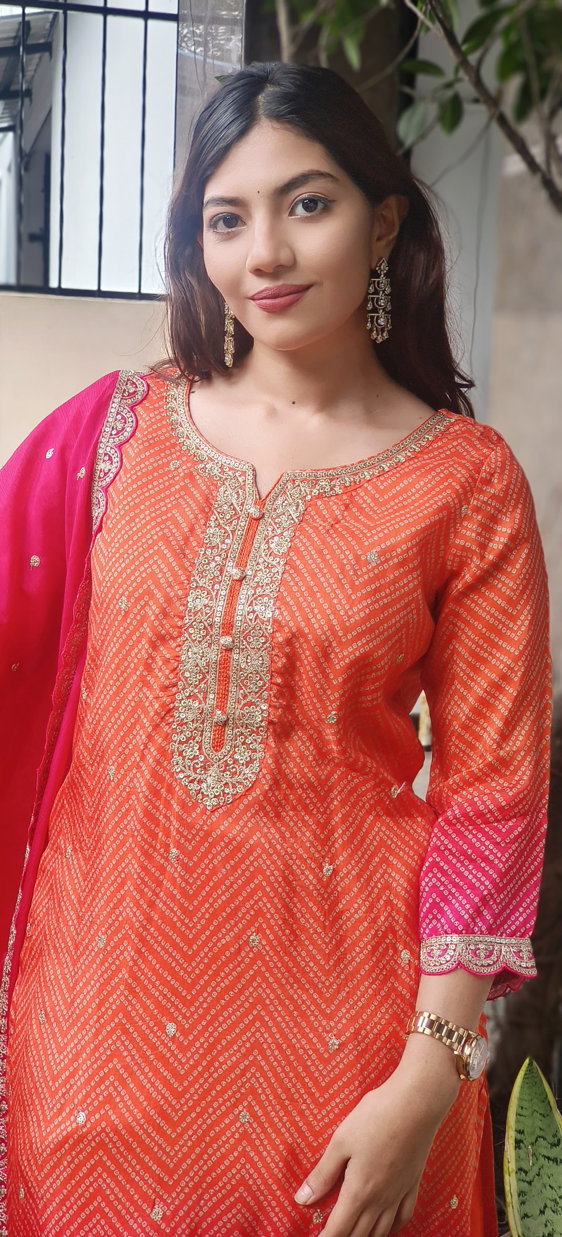 Shilpa Shetty Inspired Dual Color Blast Dola Silk Full Suit Set With Dupatta- 10525