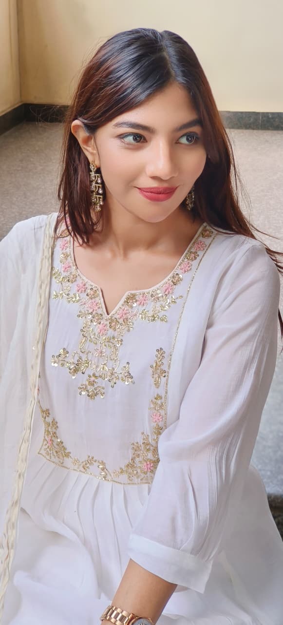Very Elegant Soft Tone A-Line Full Suit Set With Dupatta In Mul Chanderi Fabric