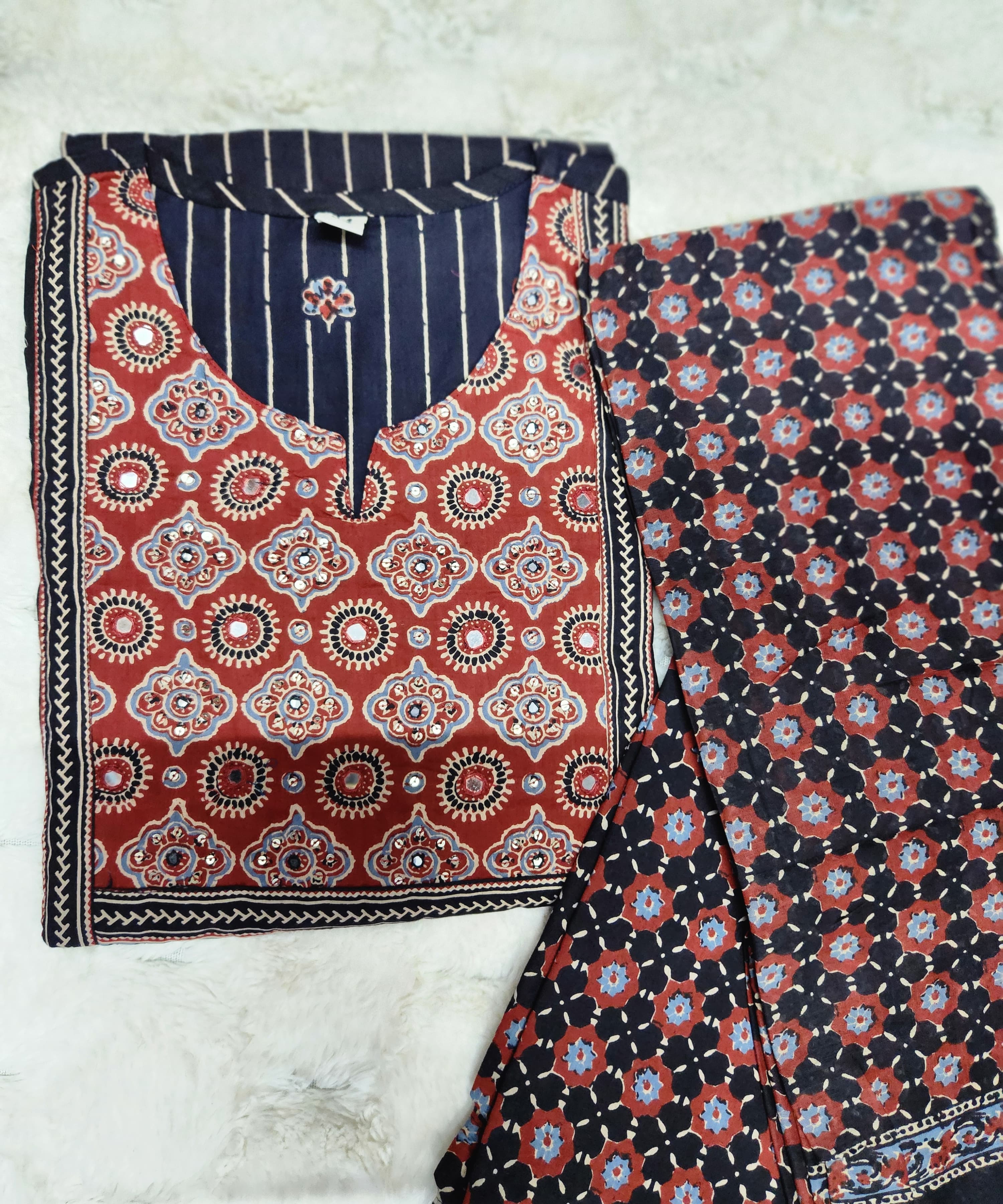 Cotton Printed Kurta And Pant With Dupatta