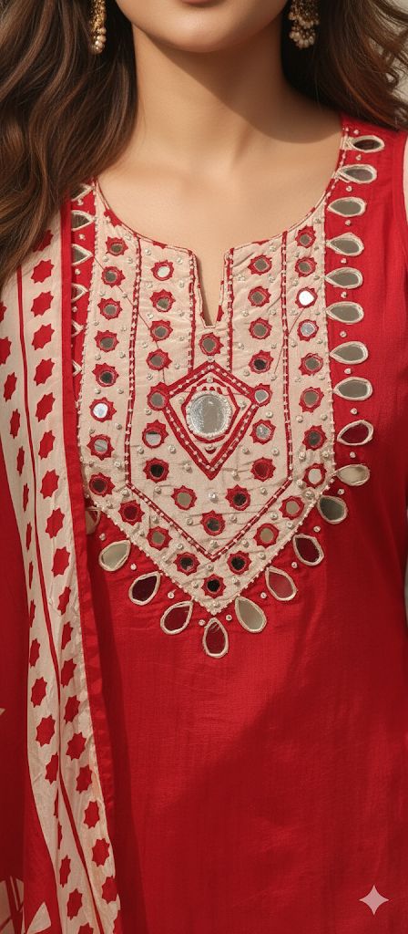 Graceful Real Mirror Yoke Unique Yoke Full Suit Set With Dupatta In Crepe Fabric- 11777, 11778