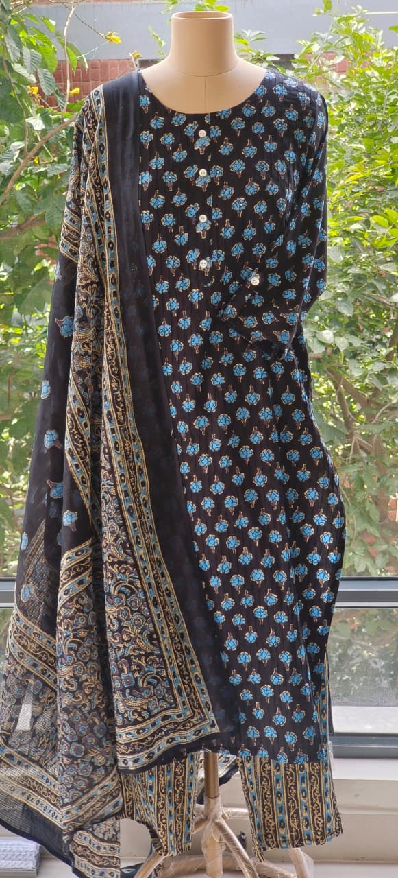 Cotton Printed Full Suit With Printed  Dupatta-12200