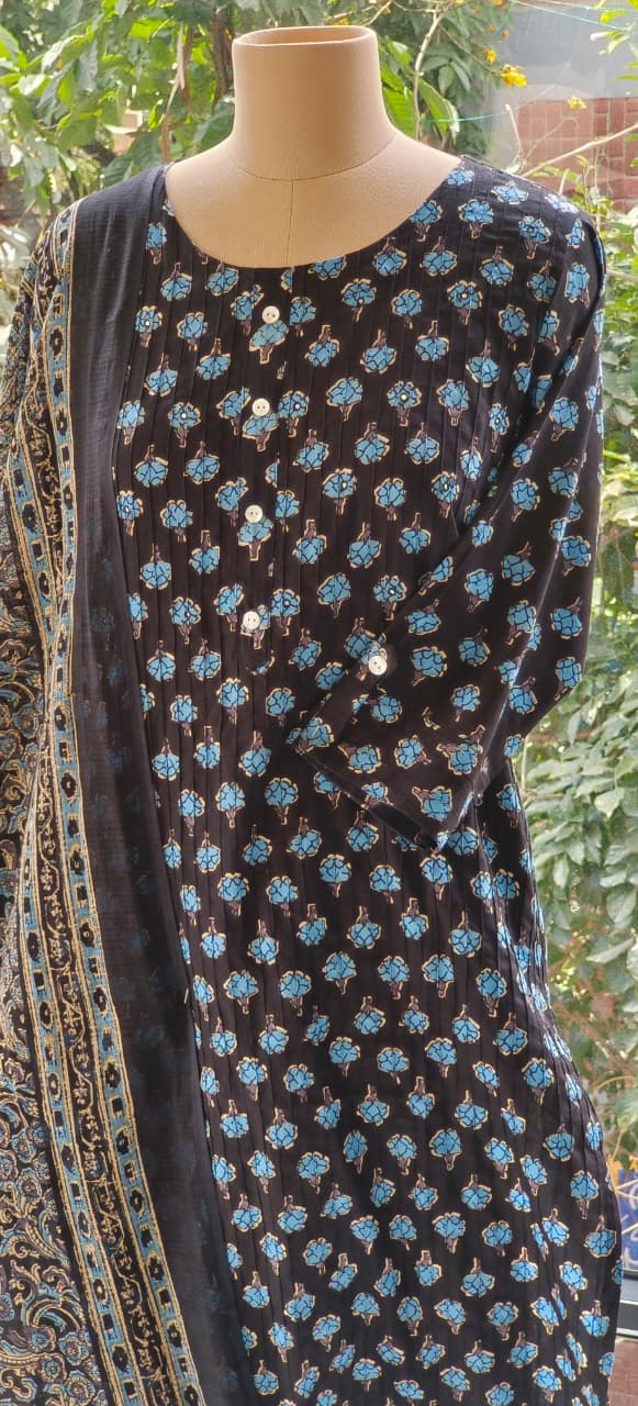 Cotton Printed Full Suit With Printed  Dupatta-12200
