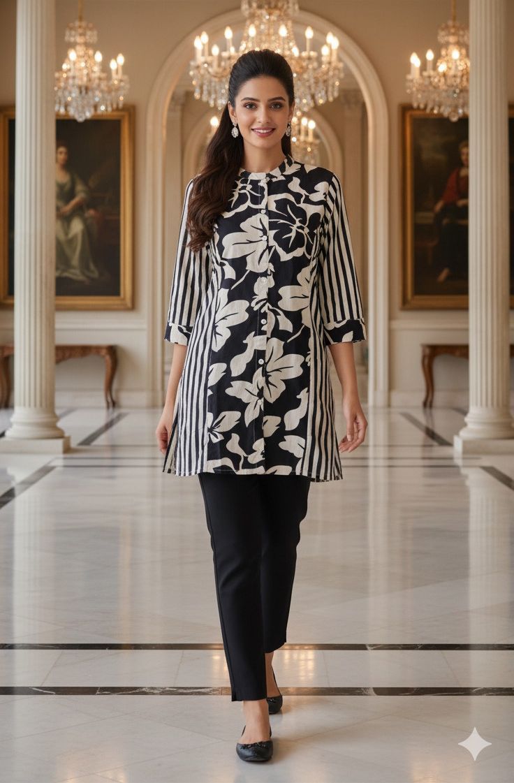 Summer Manderian Collar Cotton only Short Kurti-12203,12191,1219312192 Dispatching From Monday