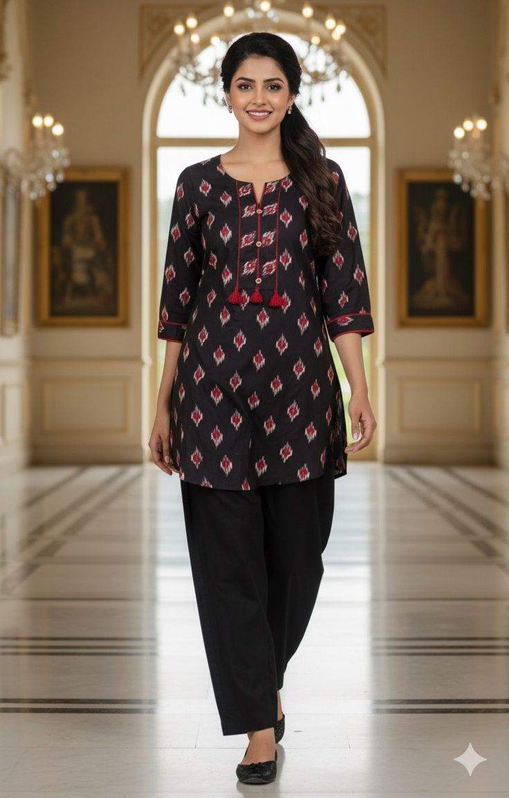 Summer Manderian Collar Cotton only Short Kurti-12203,12191,1219312192 Dispatching From Monday