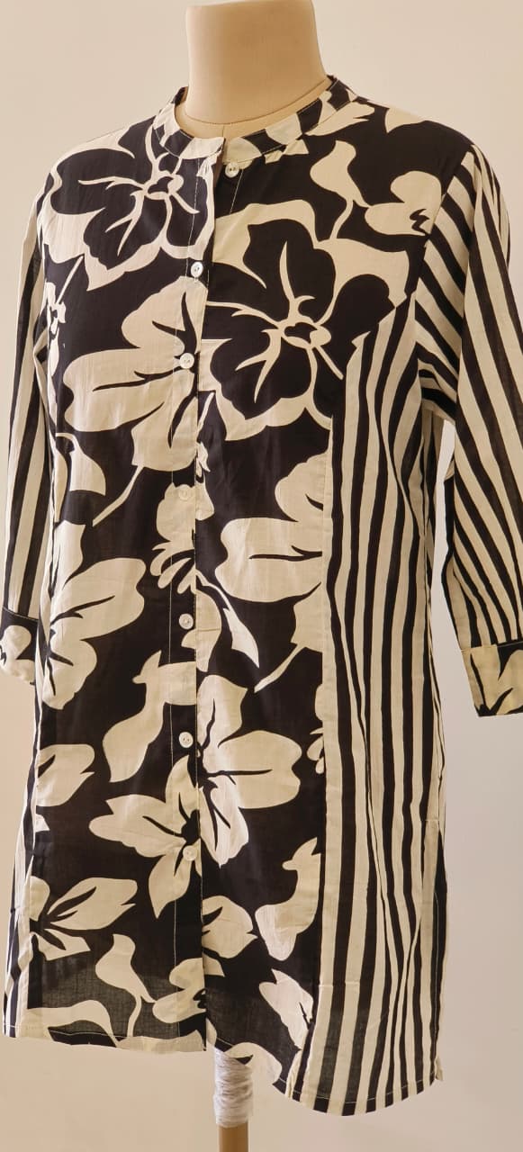 Summer Manderian Collar Cotton only Short Kurti-12203,12191,1219312192 Dispatching From Monday