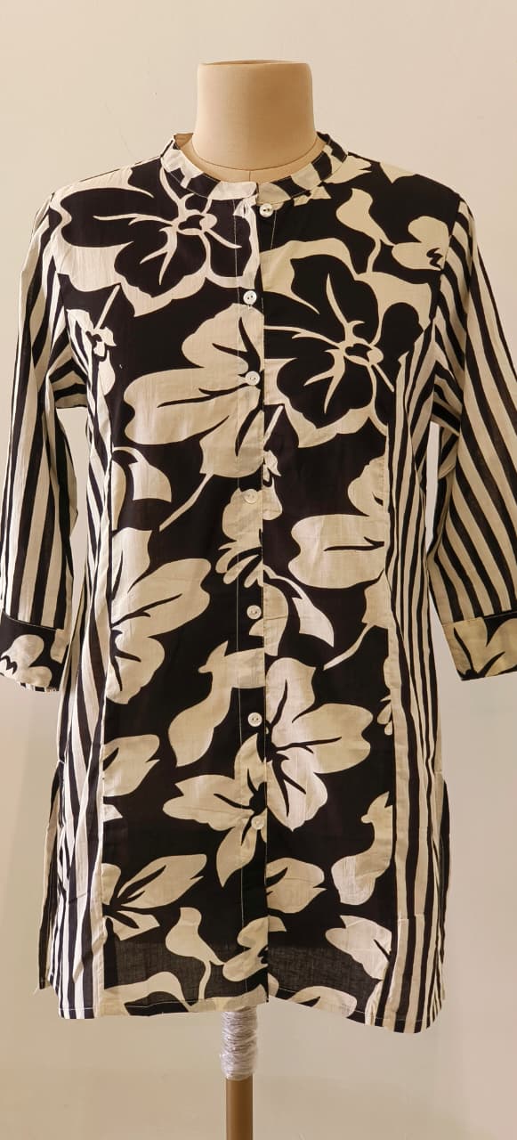 Summer Manderian Collar Cotton only Short Kurti-12203,12191,1219312192 Dispatching From Monday