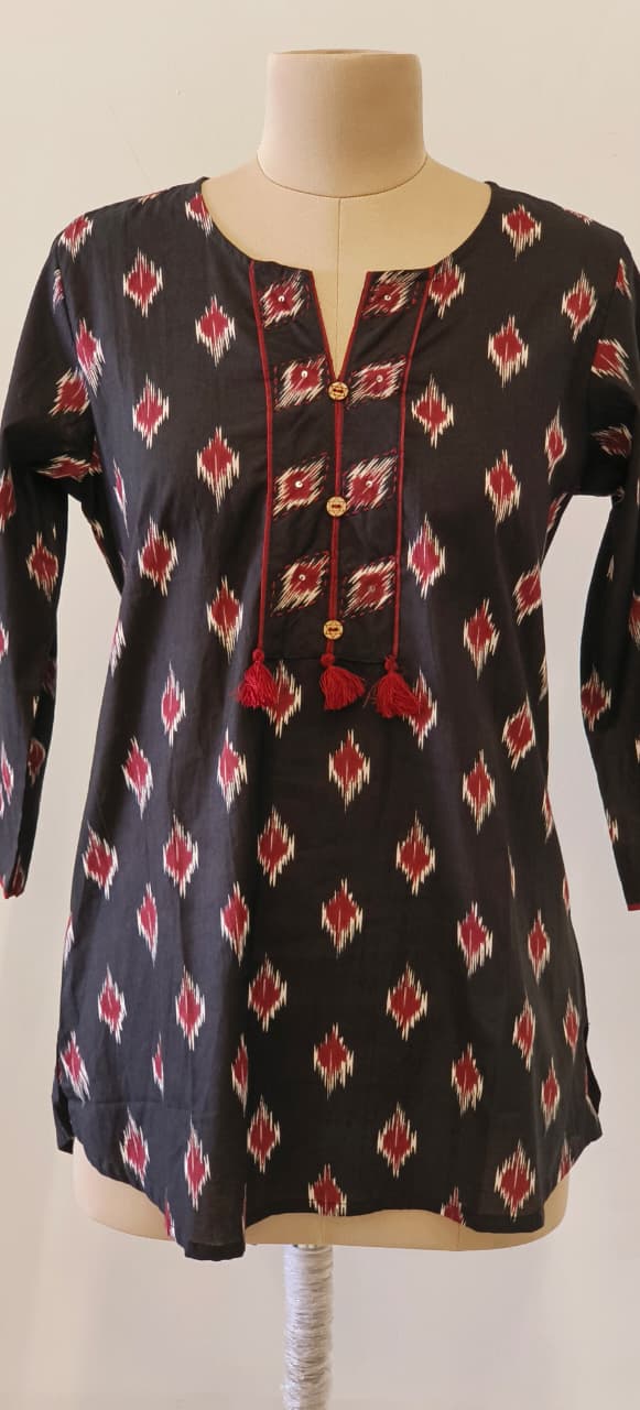 Summer Manderian Collar Cotton only Short Kurti-12203,12191,1219312192 Dispatching From Monday