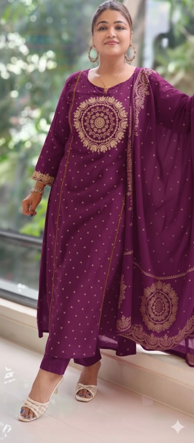 Pure Mull Cotton Full Suit Set with Heavy Golden Thread and Mirror Embroidery Work-12171,12169,12168,12170