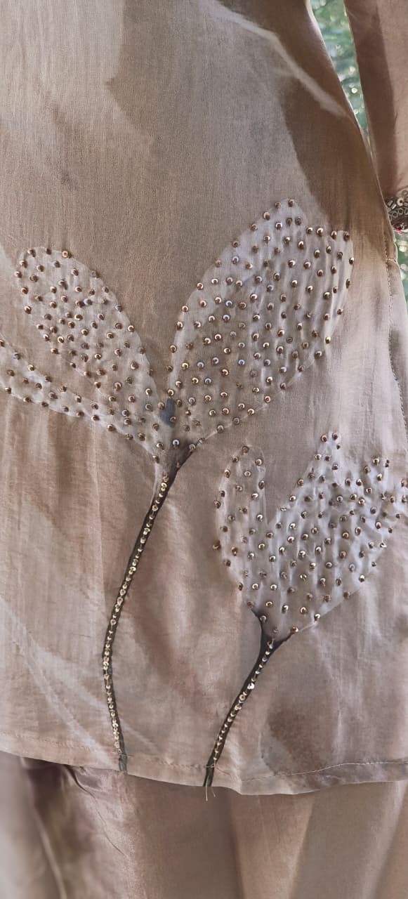 Stylish Embroidered Ho Silk Printed Kurta Pant-12164,12165