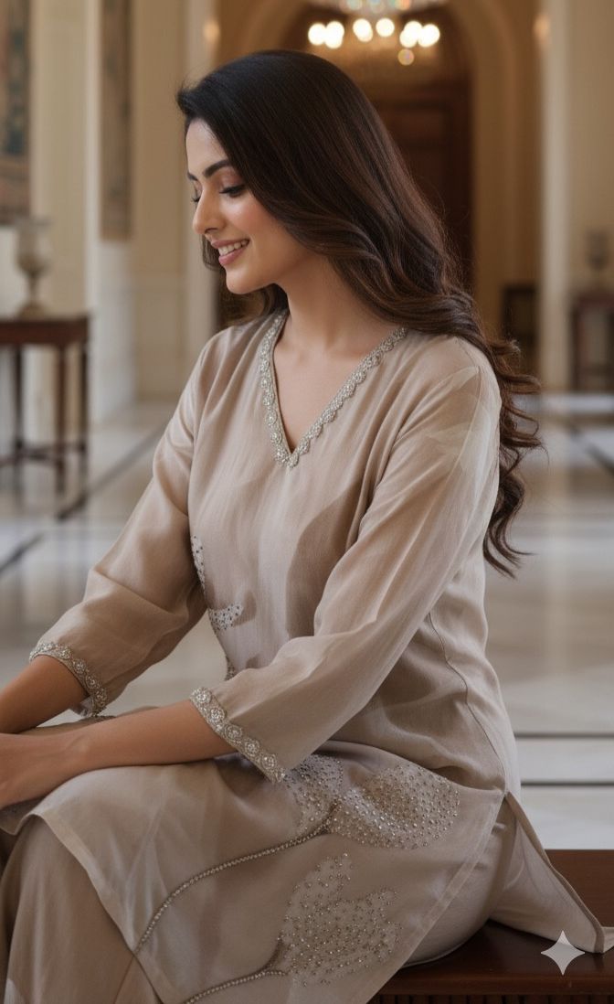 Stylish Embroidered Ho Silk Printed Kurta Pant-12164,12165