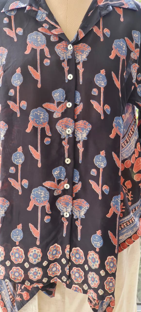 Stylish Printed Top in Muslin Fabric With Flex Cotton Loose Pant -11360